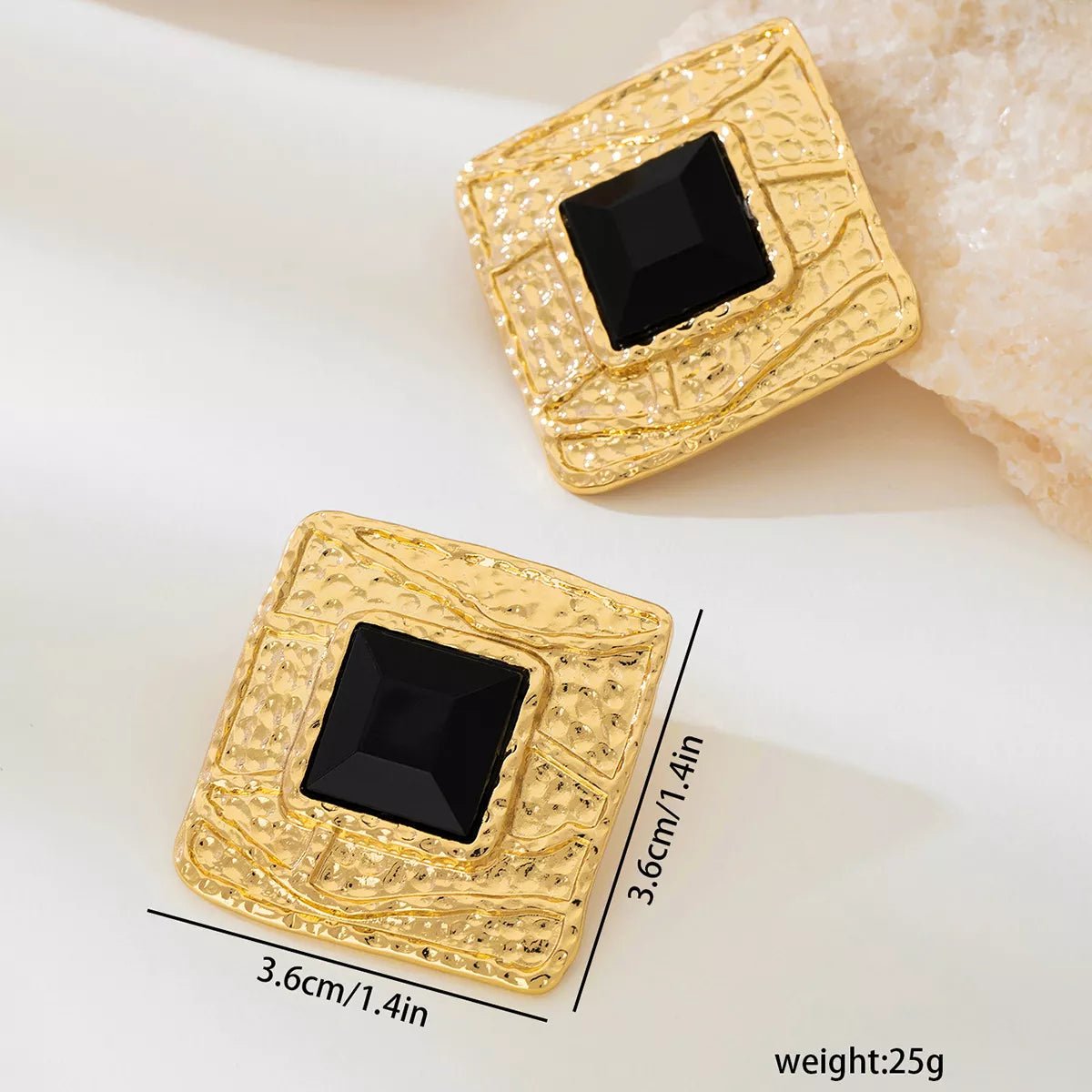 18K Gold-Plated Square Earrings - SuzRevera