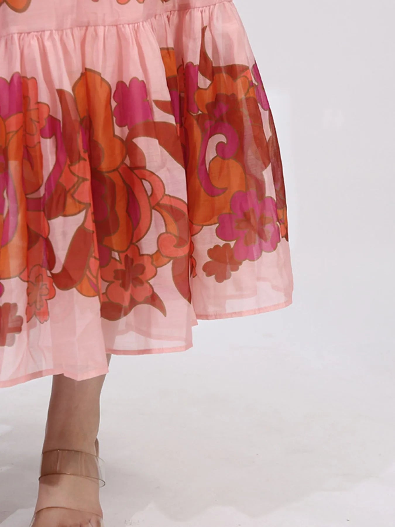Button Front Puff Sleeve Dress - SuzRevera