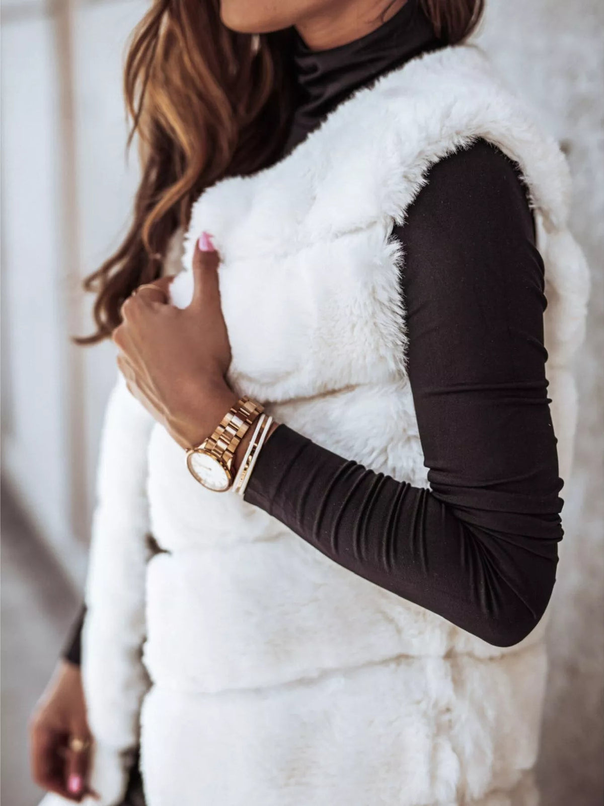 Faux Fur Longline Vest Coat - SuzRevera