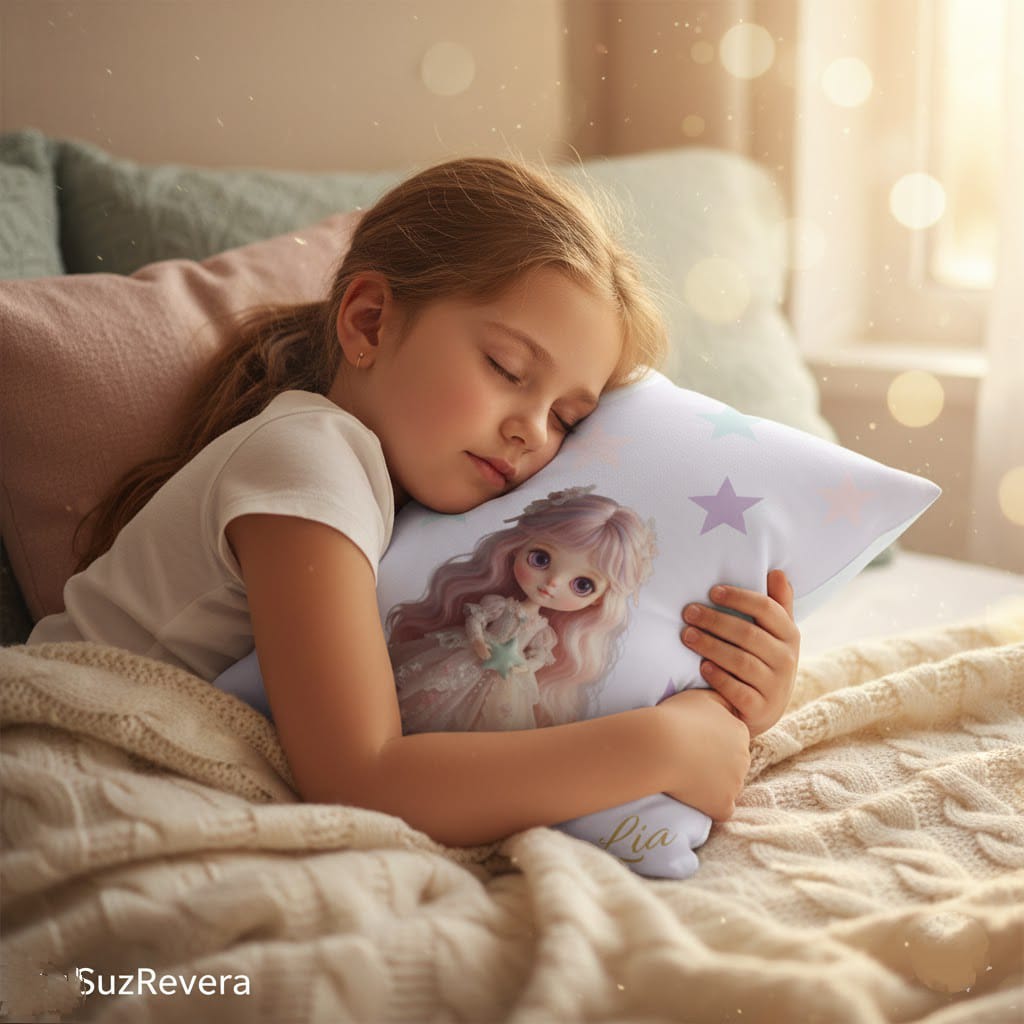 Lia 'Dream Guardian' Decorative Pillow (16x16) | SuzRevera Kawaii Home Decor