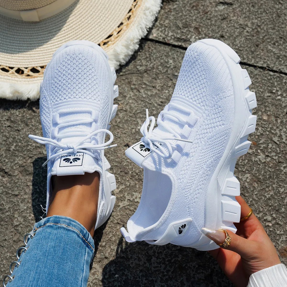 Mesh Lace Up Platform Athletic - SuzRevera