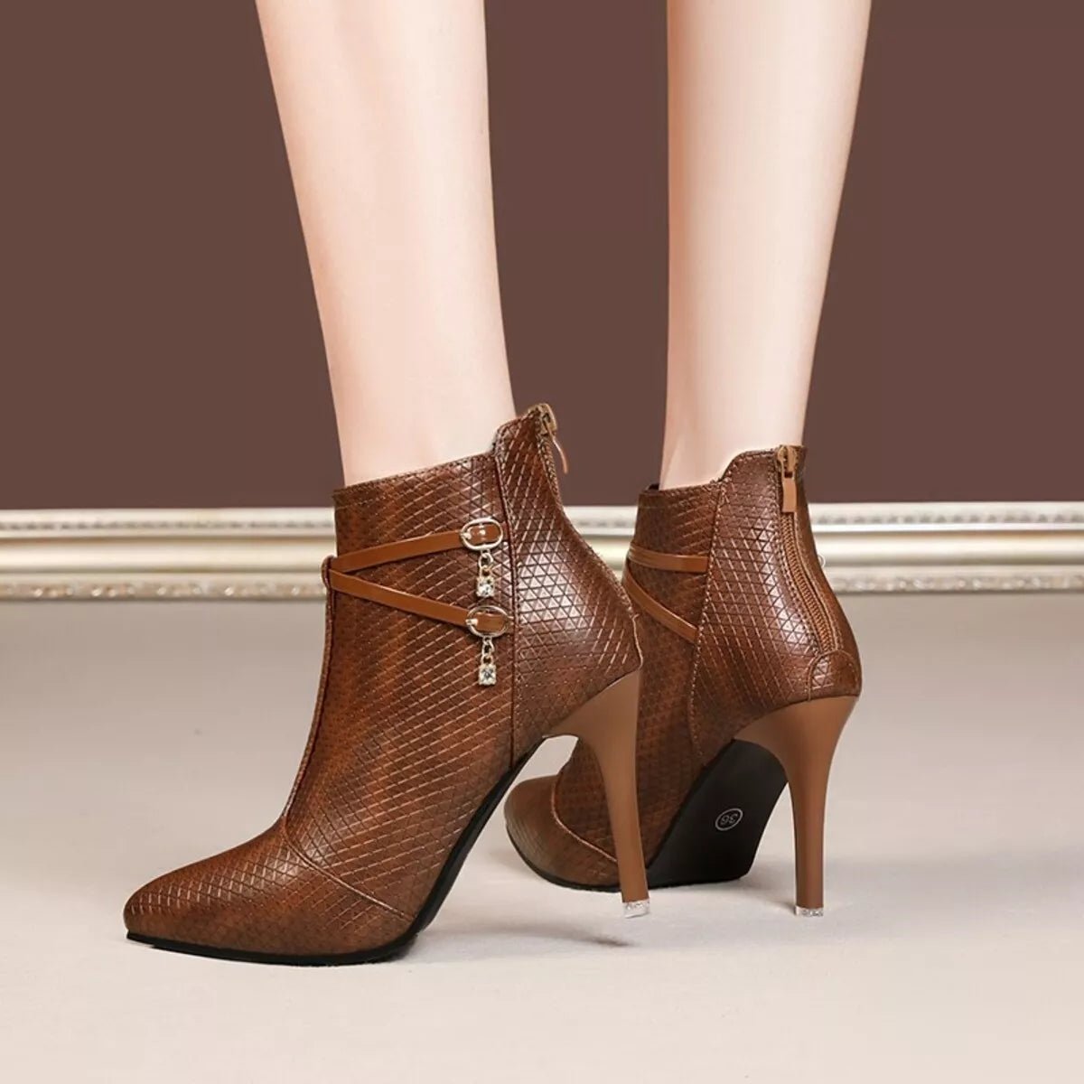 Pointed - Toe Stiletto Ankle Boots - SuzRevera