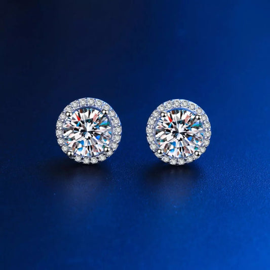 1 Carat Moissanite 925 Sterling Silver Stud Earrings - SuzRevera