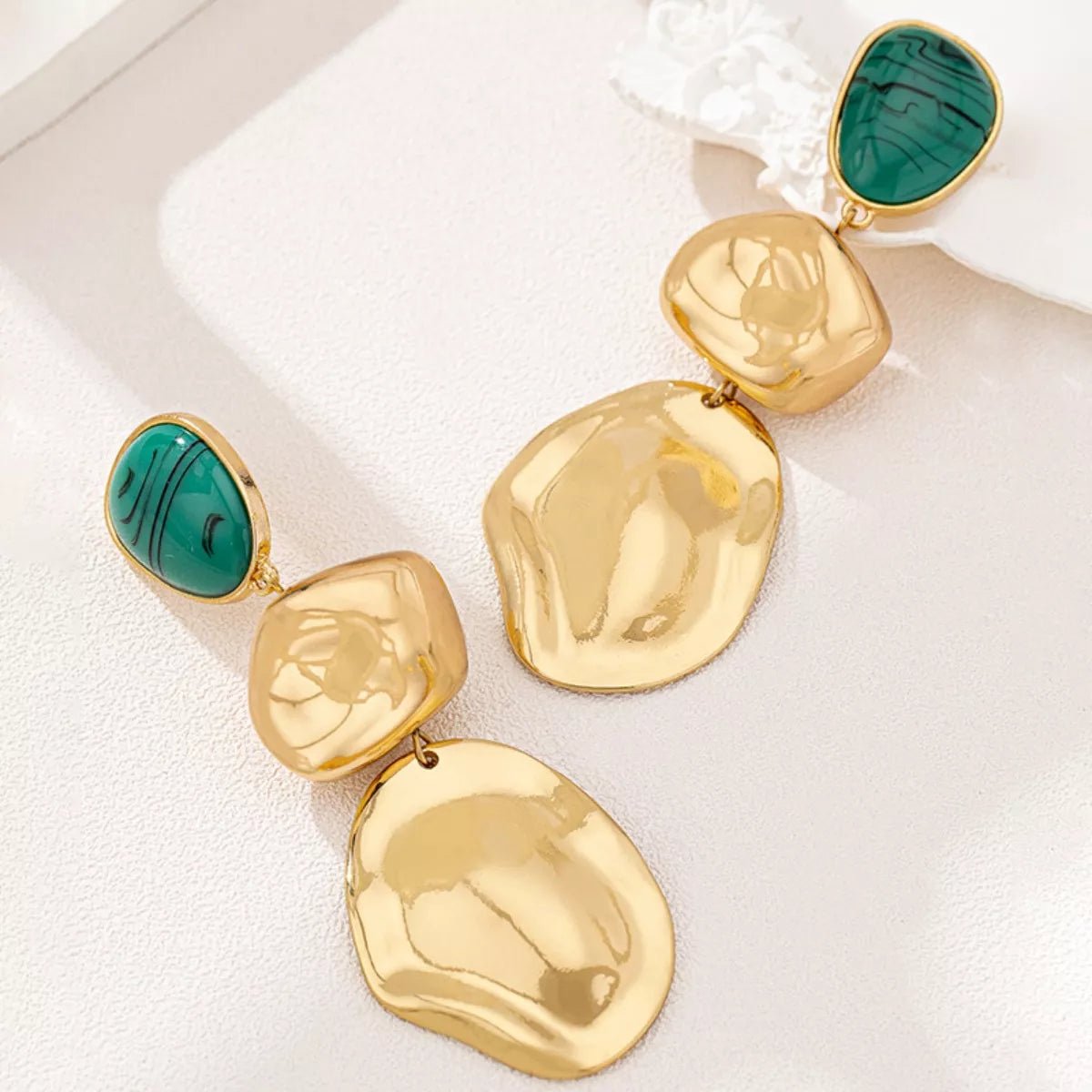 18K Gold-Plated Alloy Drop Earrings - SuzRevera