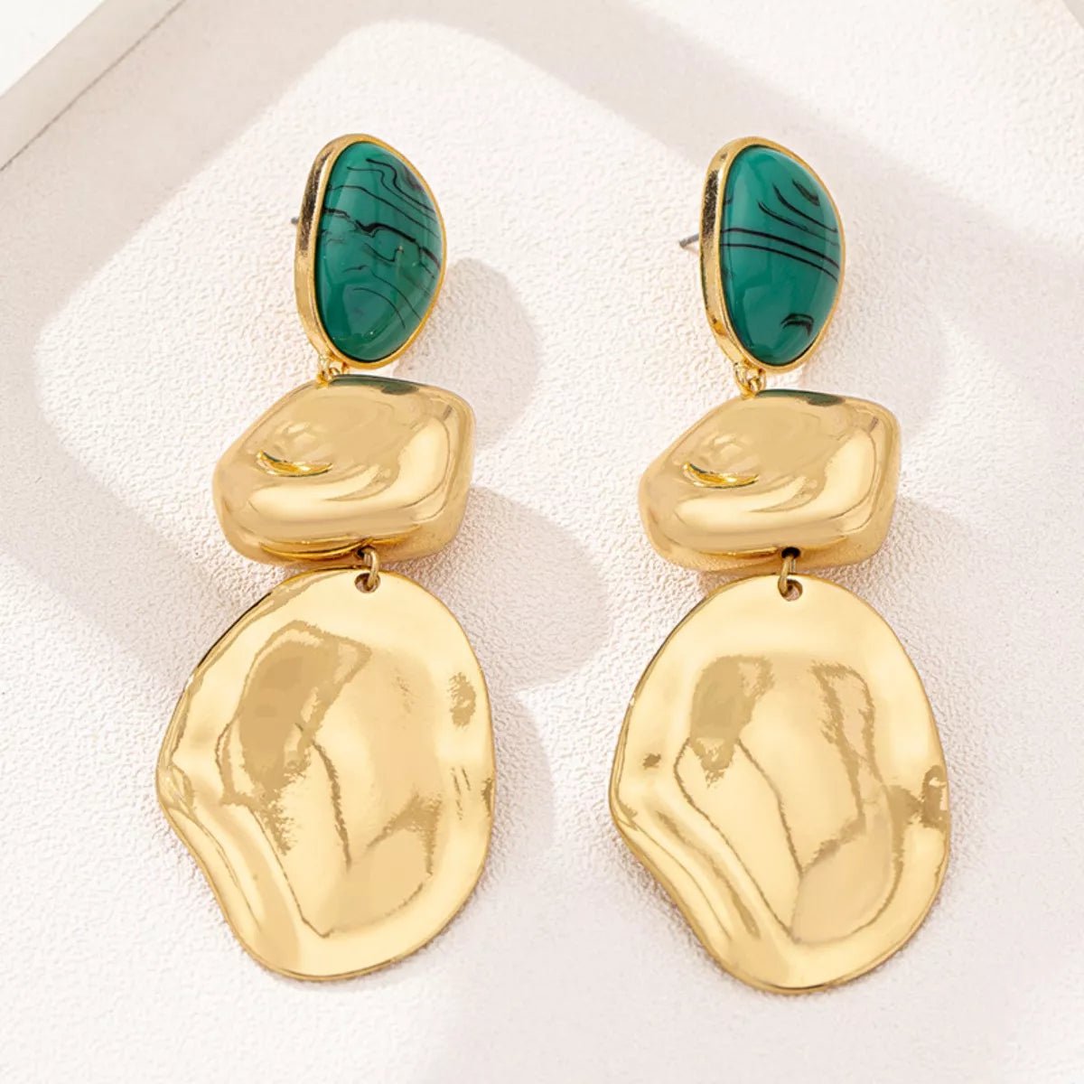 18K Gold-Plated Alloy Drop Earrings - SuzRevera