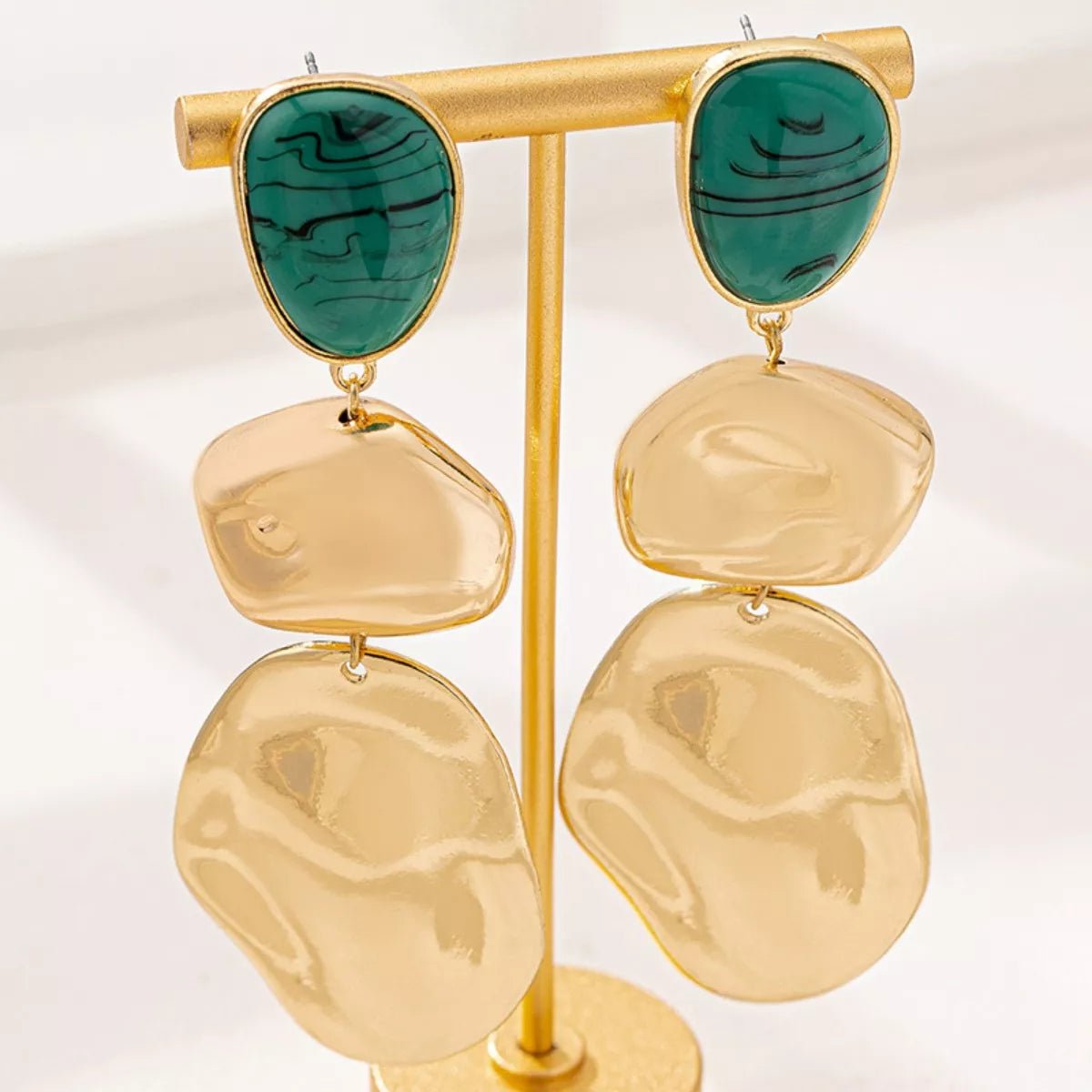 18K Gold-Plated Alloy Drop Earrings - SuzRevera