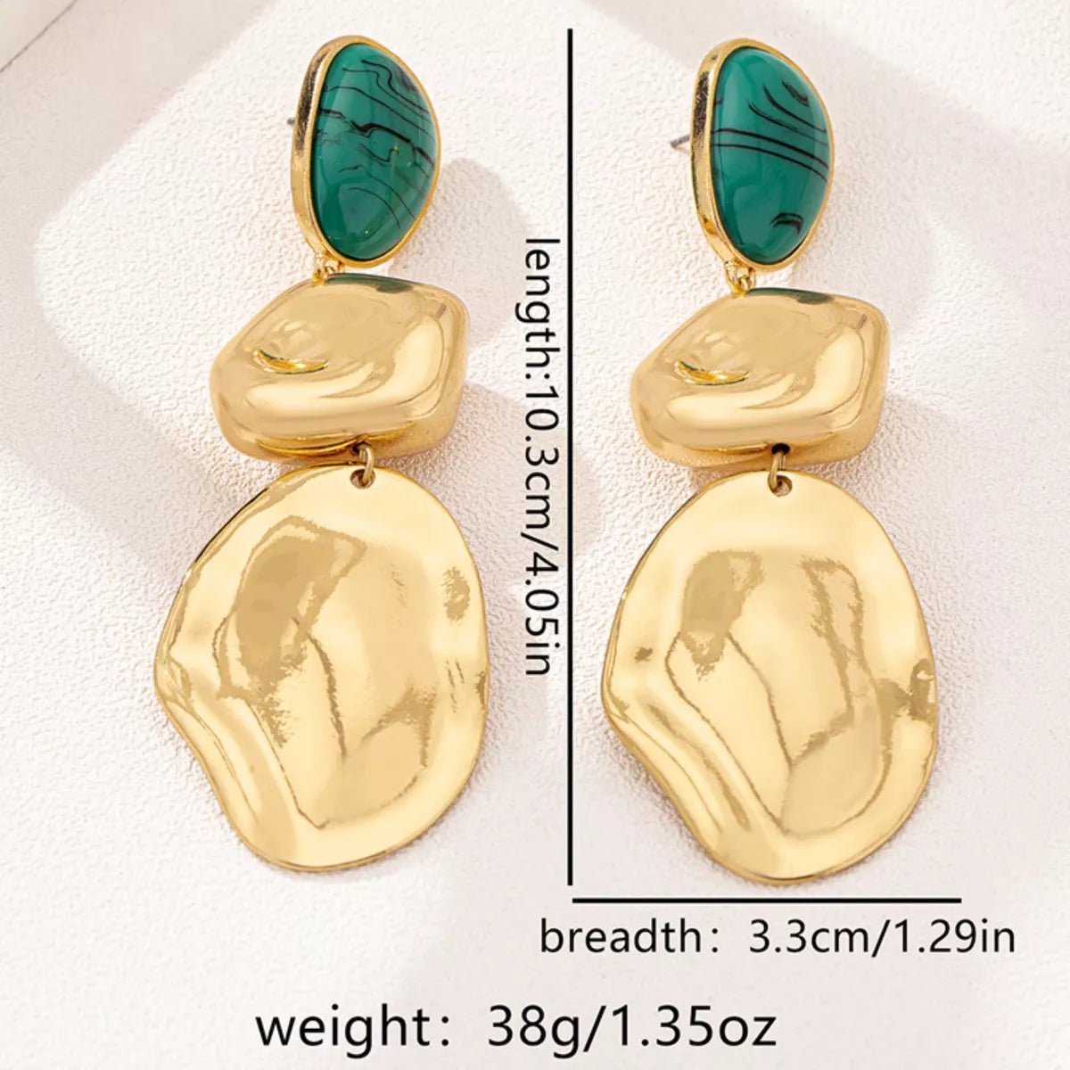 18K Gold-Plated Alloy Drop Earrings - SuzRevera