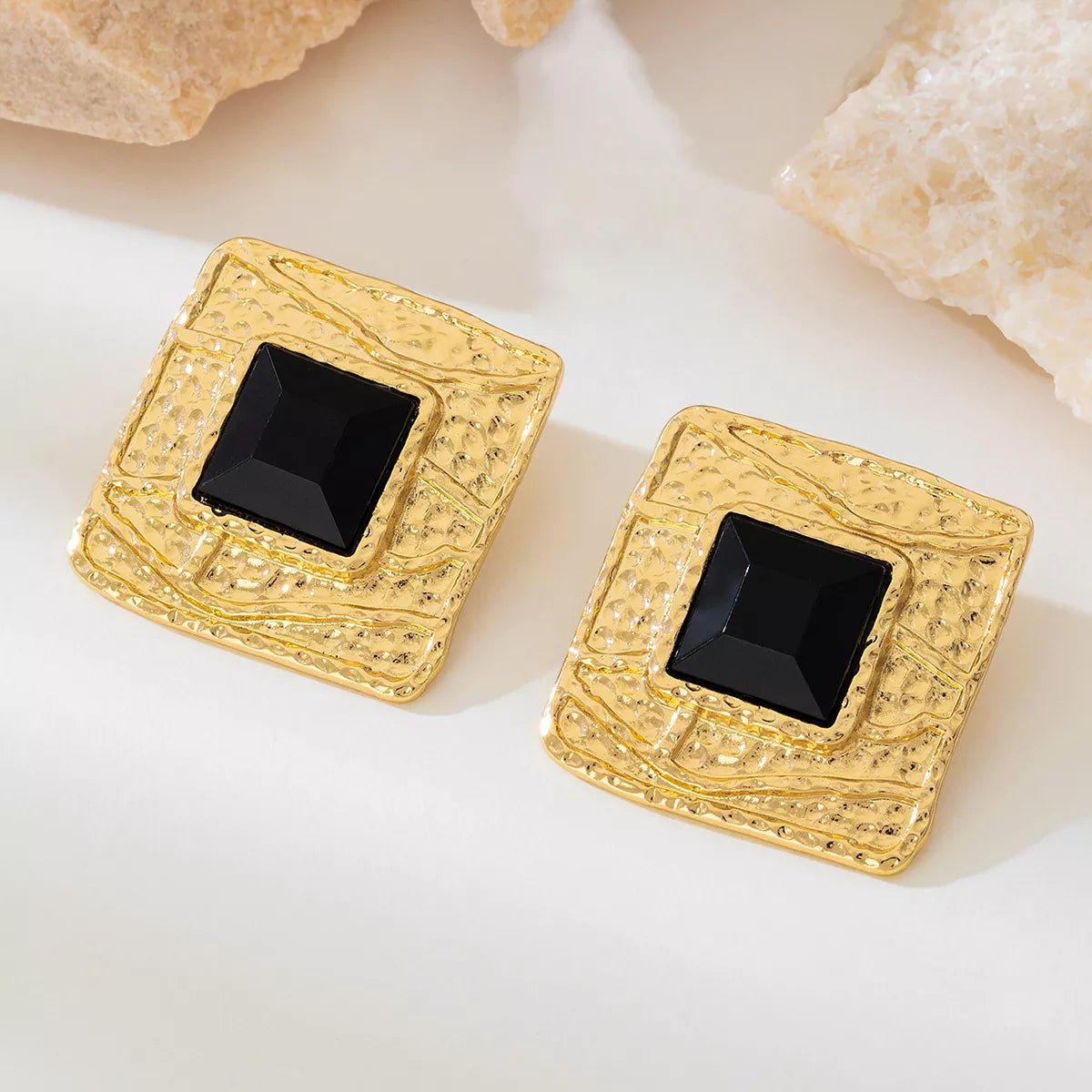 18K Gold-Plated Square Earrings - SuzRevera