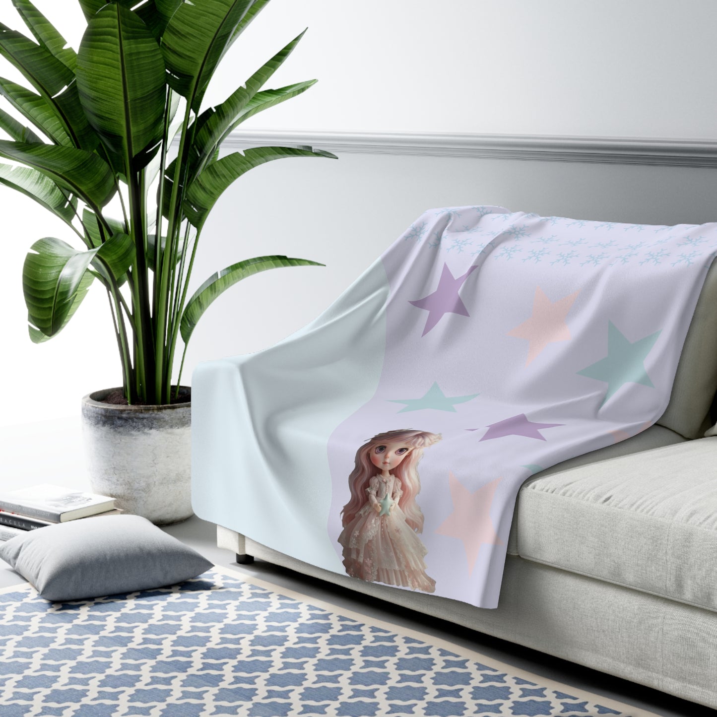 Lia's Secret Garden Cozy Sherpa Fleece Blanket | Soft & Warm Throw Blanket 60"x80"