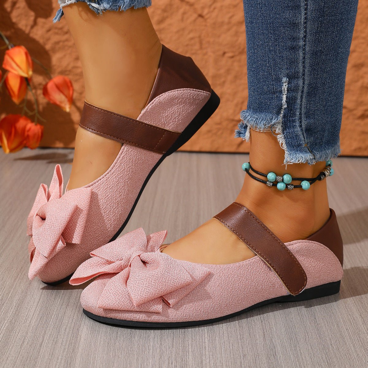 Bow Decor Round Toe Slip - Ons - SuzRevera