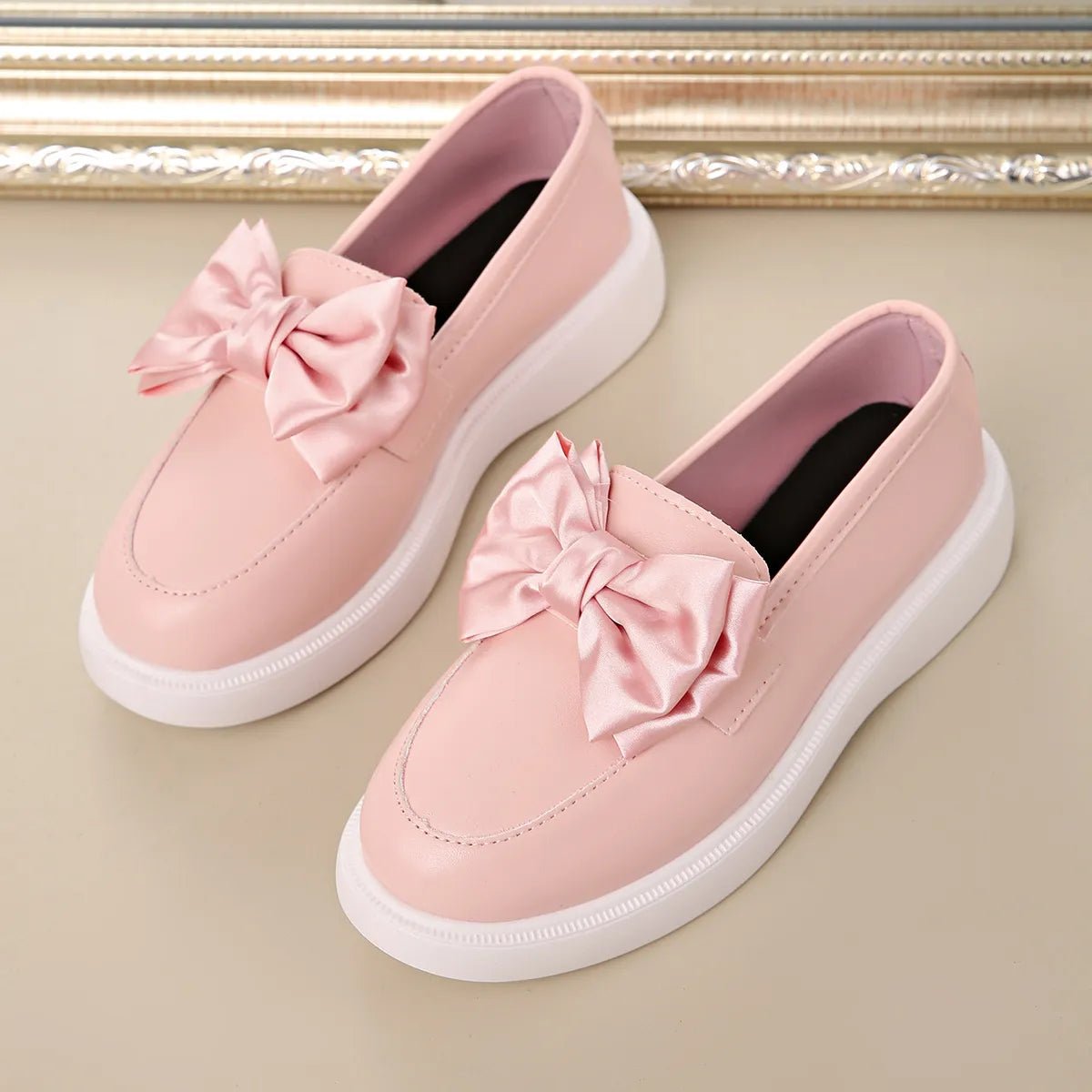 Bow Detail Platform Loafers - SuzRevera