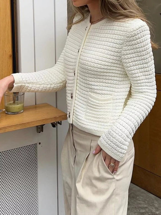 Button-Down Long Sleeve Cardigan - SuzRevera