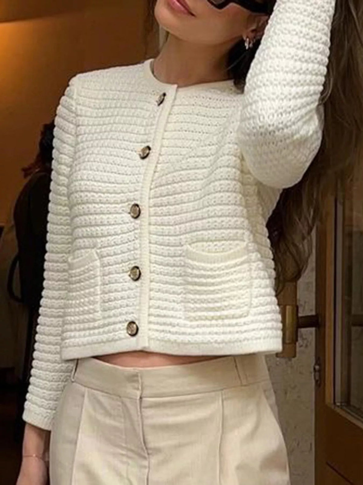 Button-Down Long Sleeve Cardigan - SuzRevera