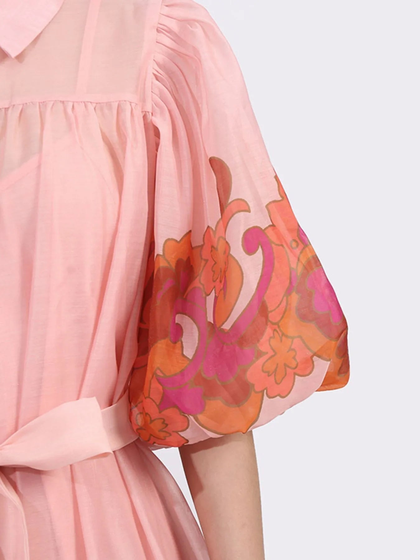 Button Front Puff Sleeve Dress - SuzRevera