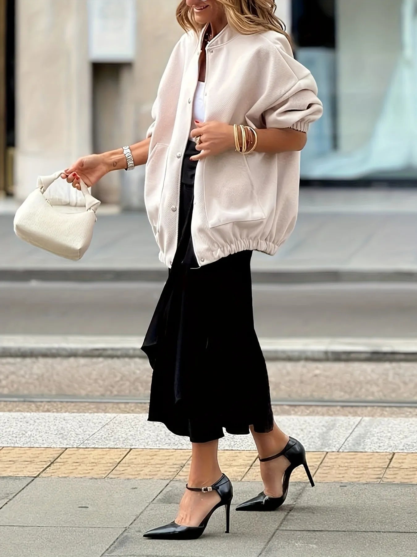 Button Up Long Sleeve Jacket - SuzRevera