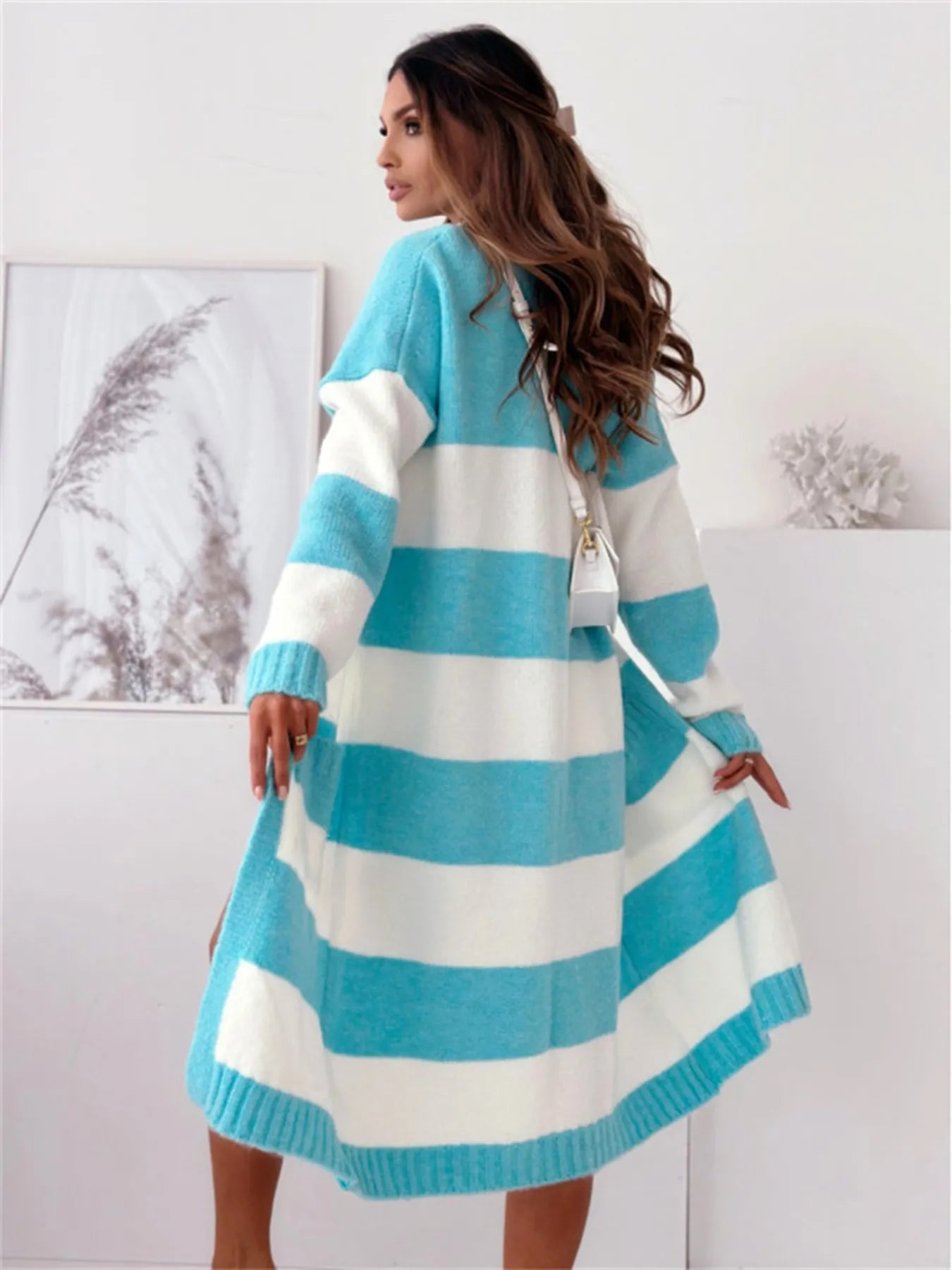 Color Block Open Front Cardigan - SuzRevera