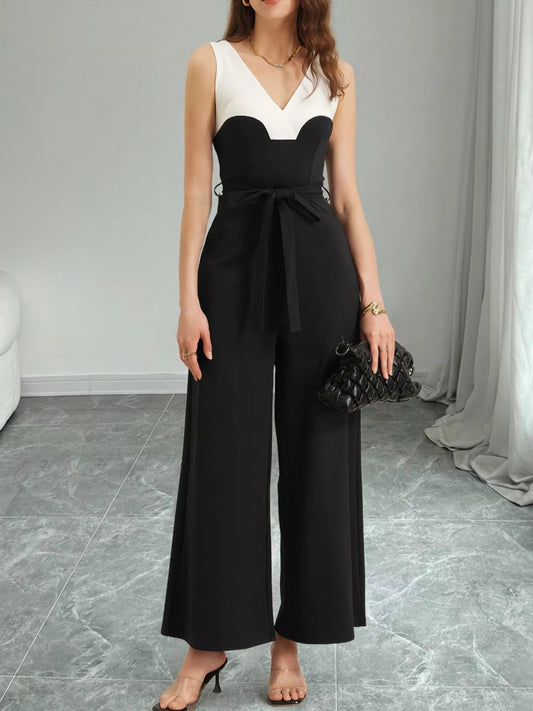 Color Block Wide Leg Jumpsuit - SuzRevera