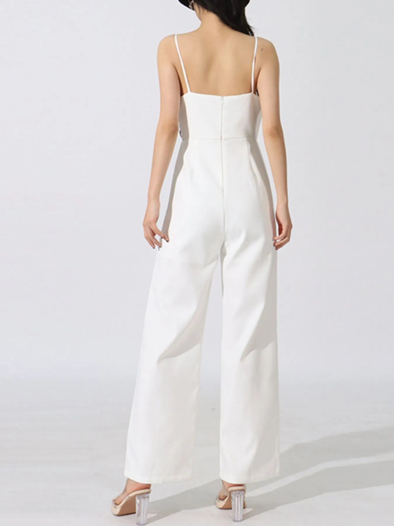 Contrast Sleeveless Wide - Leg Jumpsuit - SuzRevera
