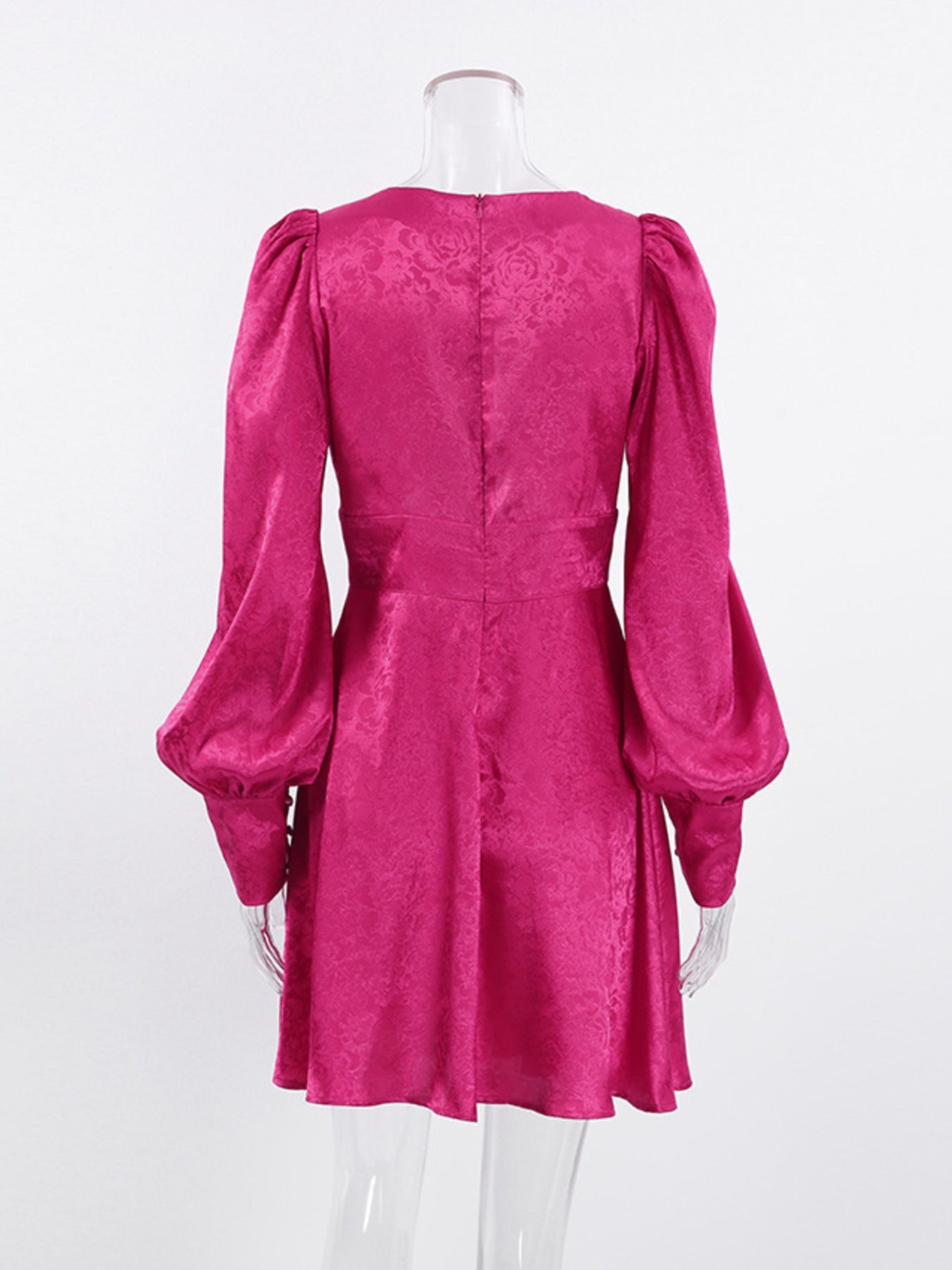 Cutout Lantern Sleeve Mini Dress - SuzRevera