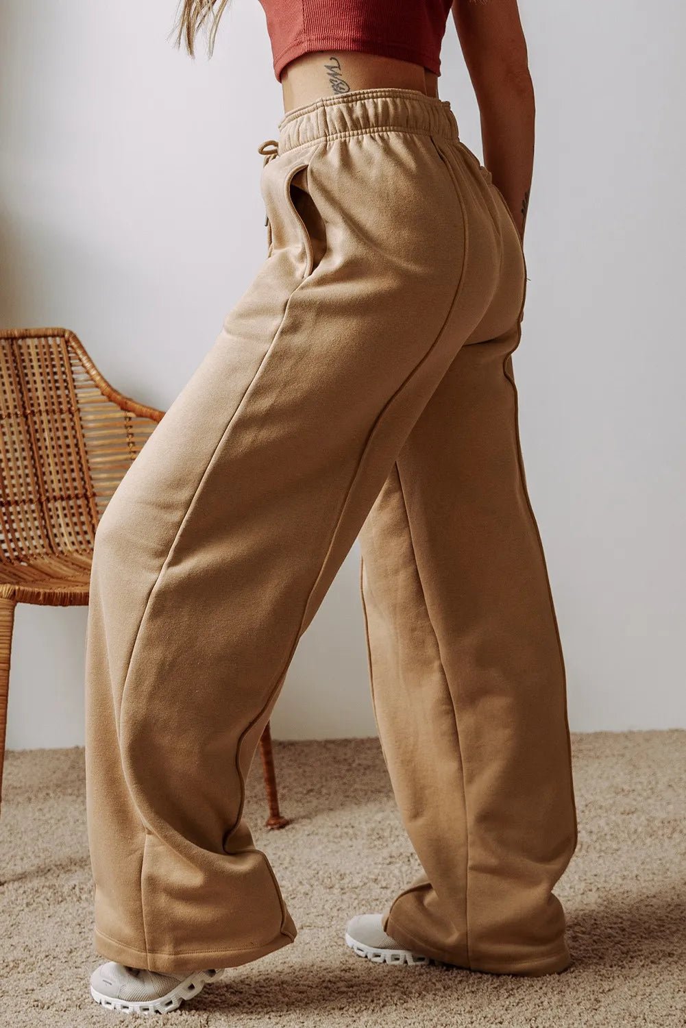 Drawstring Wide Leg Pants with Pockets - SuzRevera