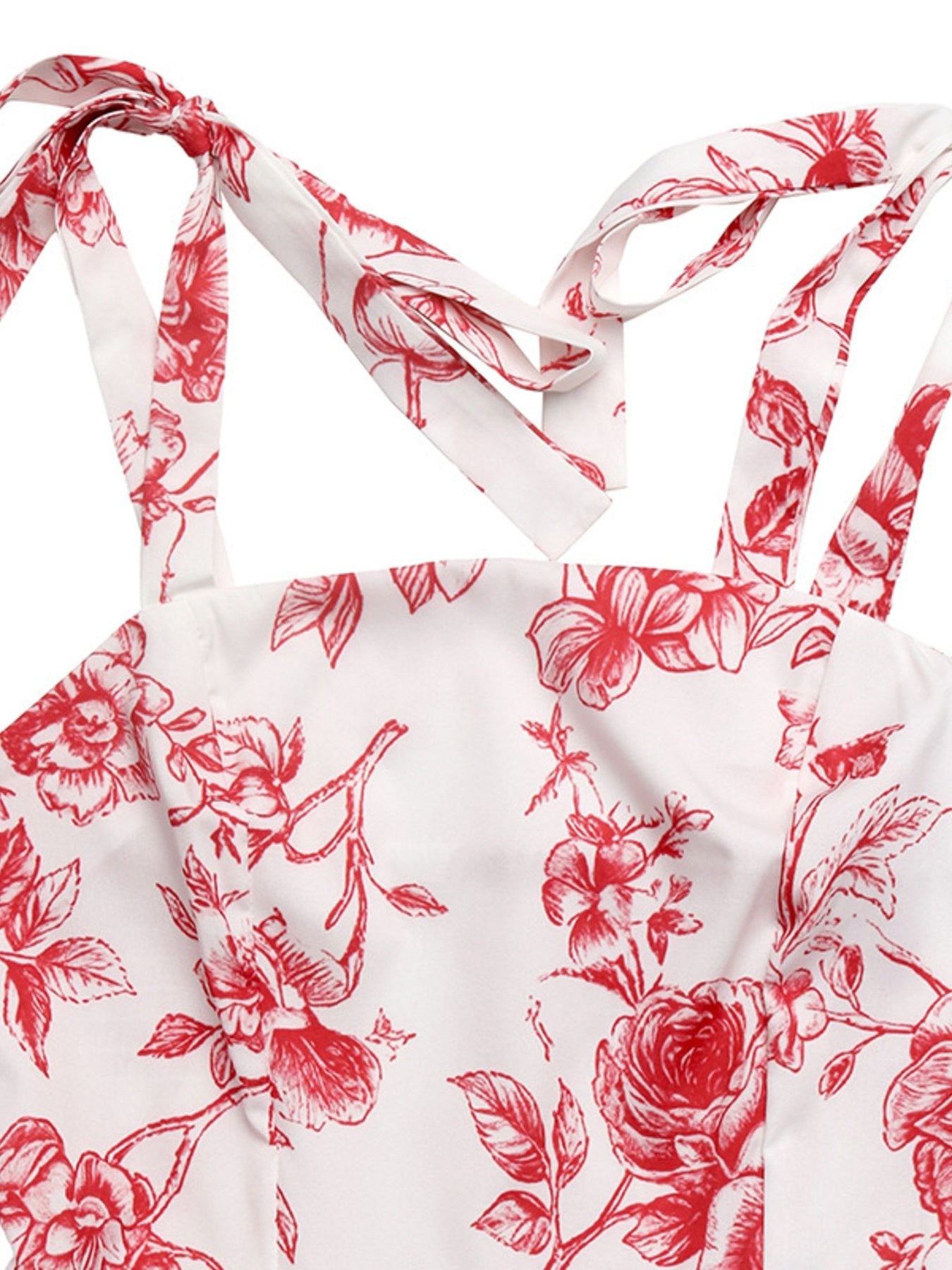 Floral Print Tie Strap Maxi Dress - SuzRevera