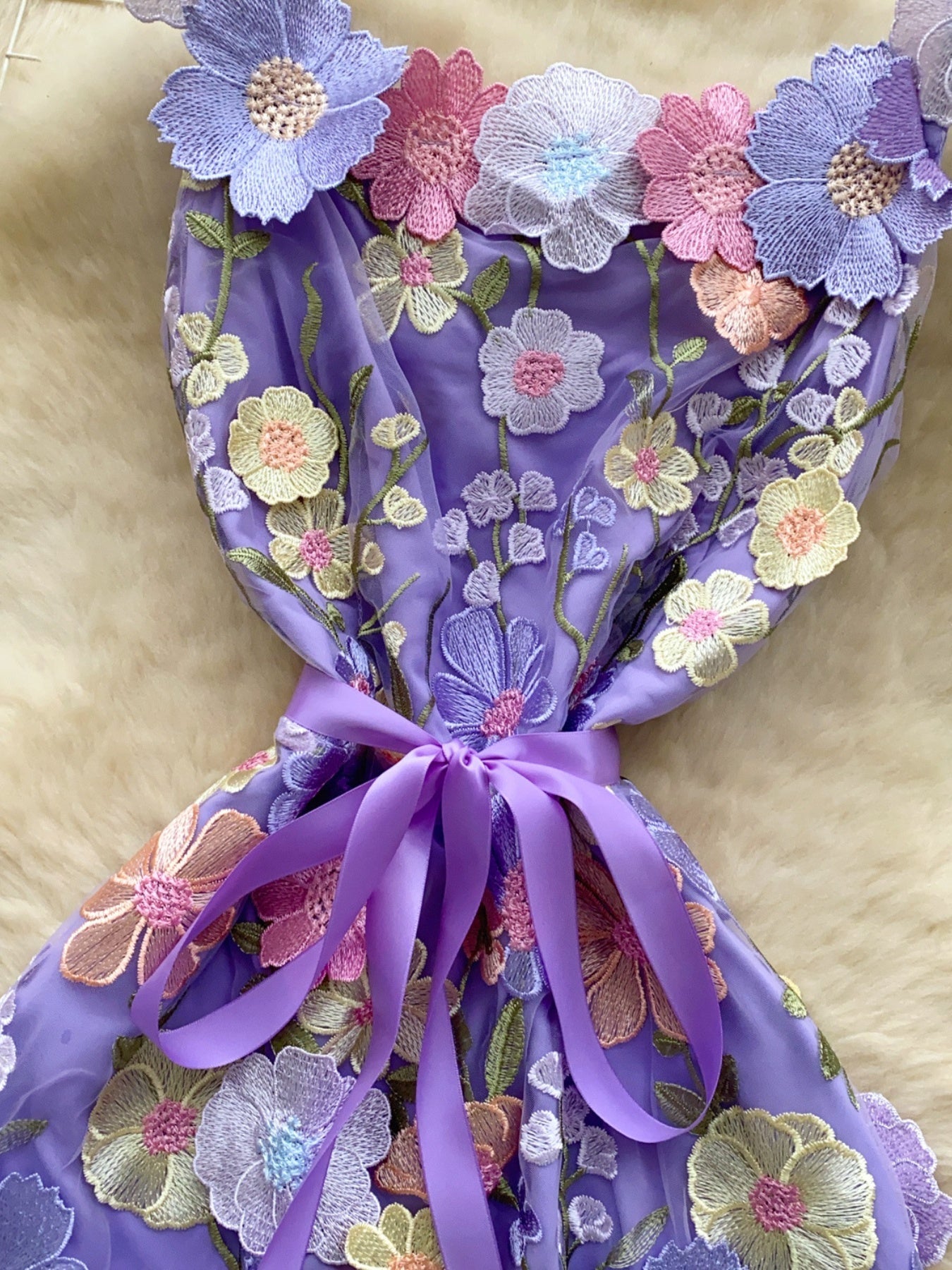Floral Tie Waist Mini Dress - SuzRevera