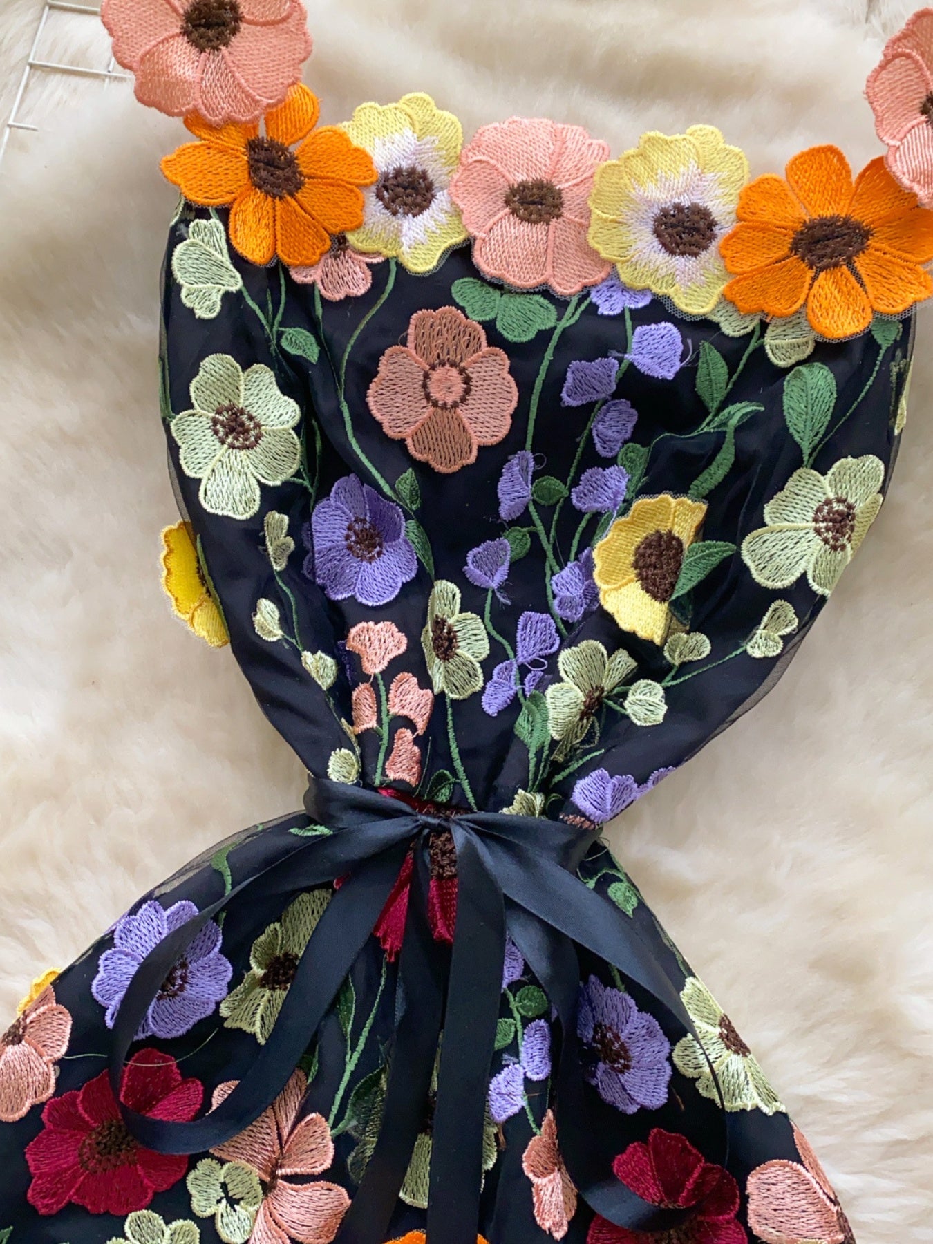 Floral Tie Waist Mini Dress - SuzRevera