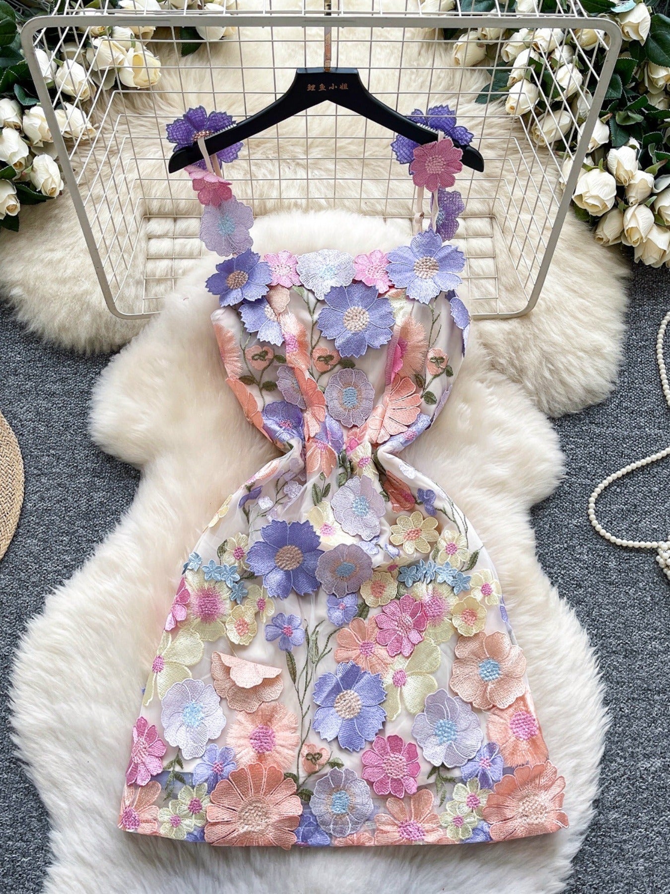 Floral Tie Waist Mini Dress - SuzRevera