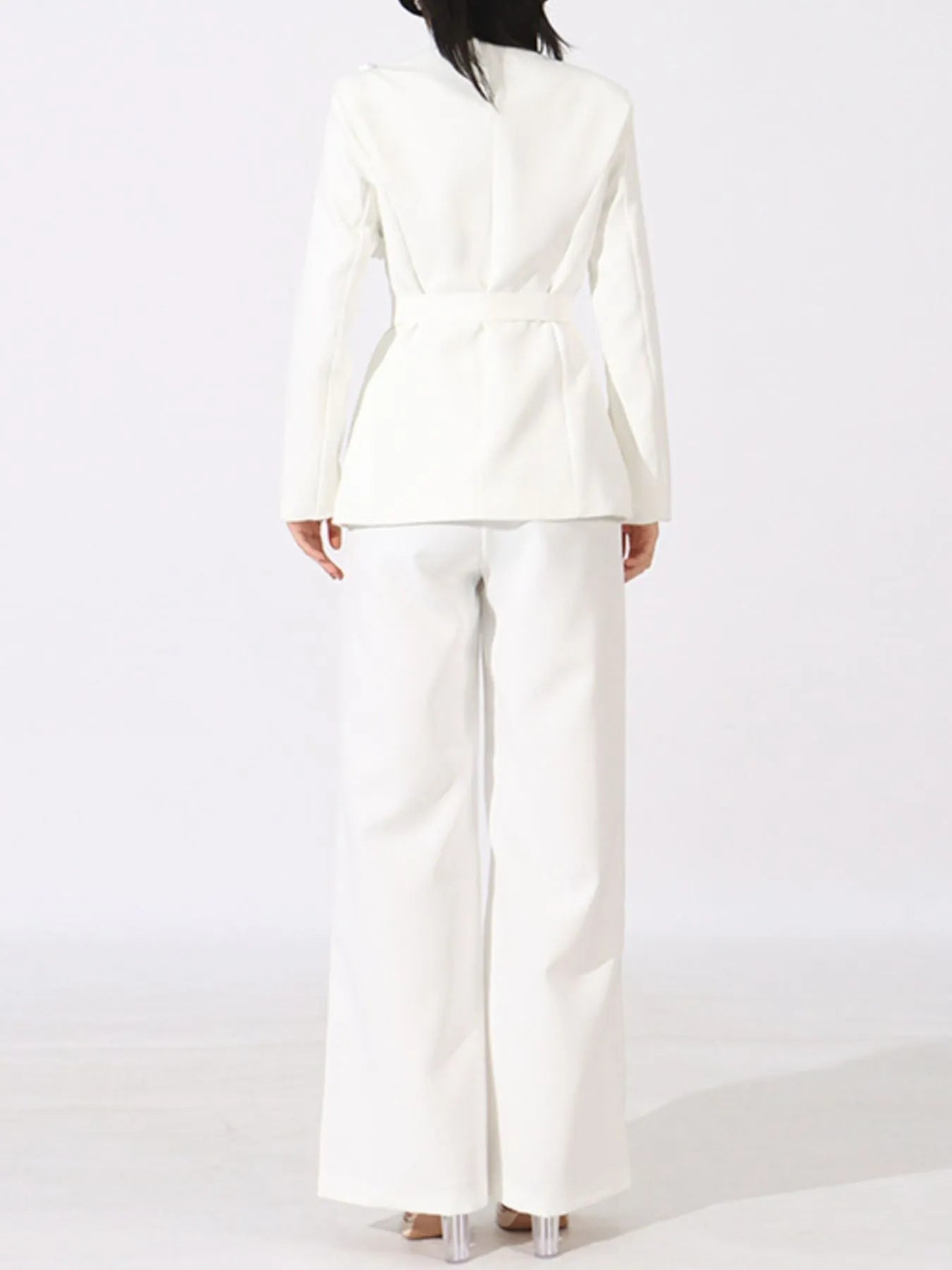 Flower Long Sleeve Blazer and Pants Set - SuzRevera