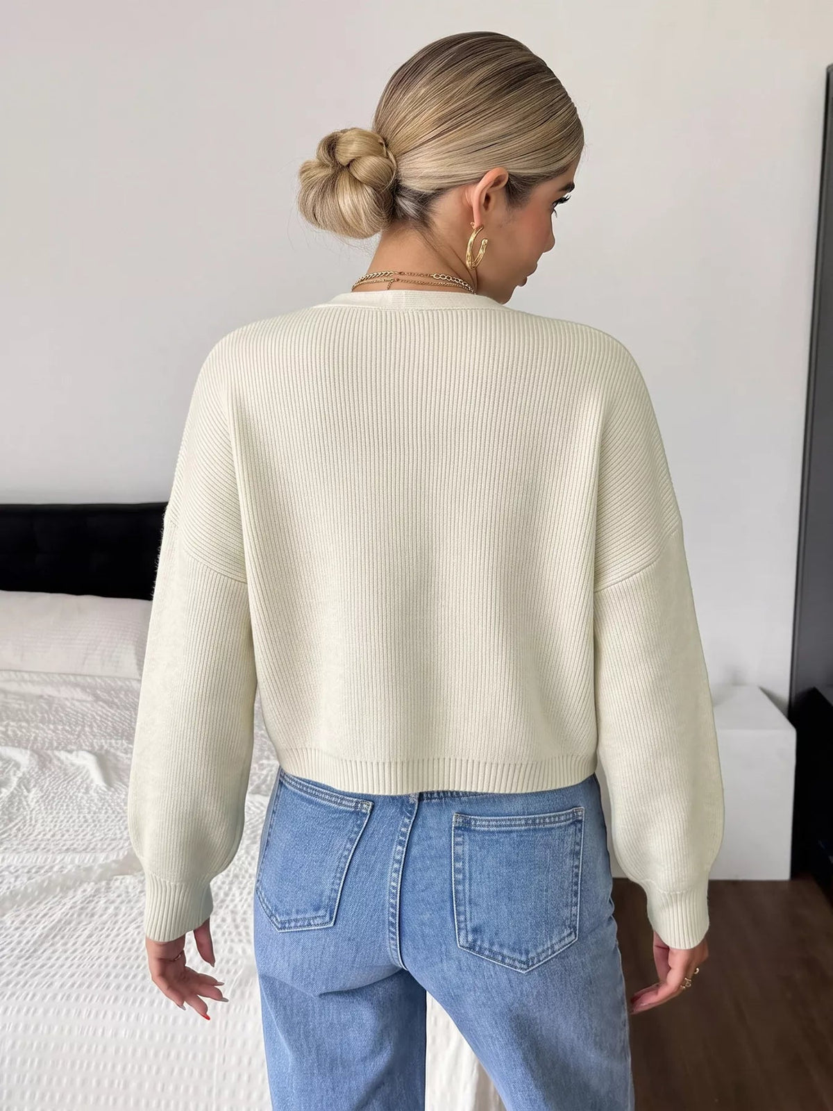 Four-Leaf Clover Open Front Cardigan - SuzRevera