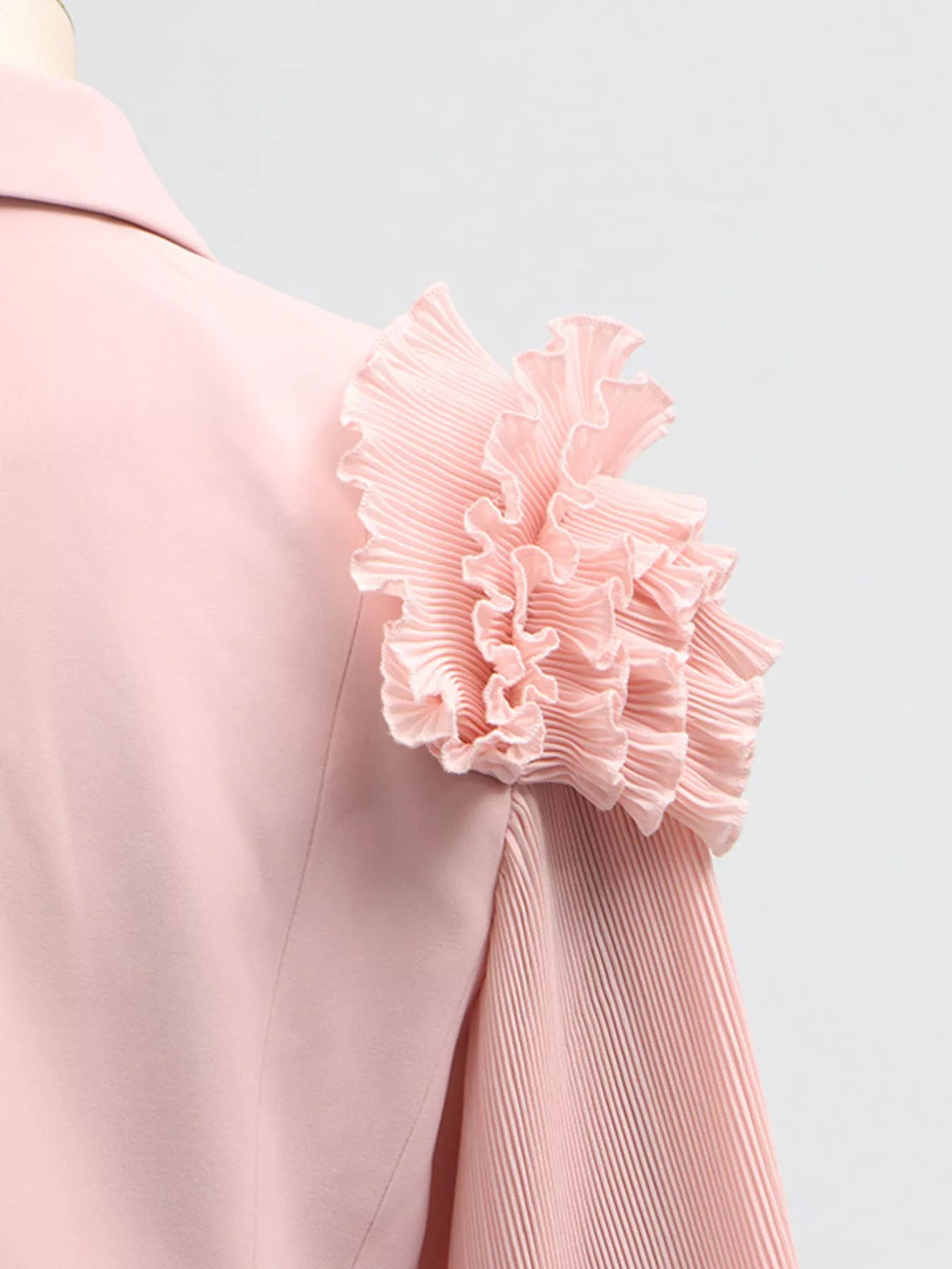 Frill Lapel Collar Top and Pleated Skirt Set - SuzRevera