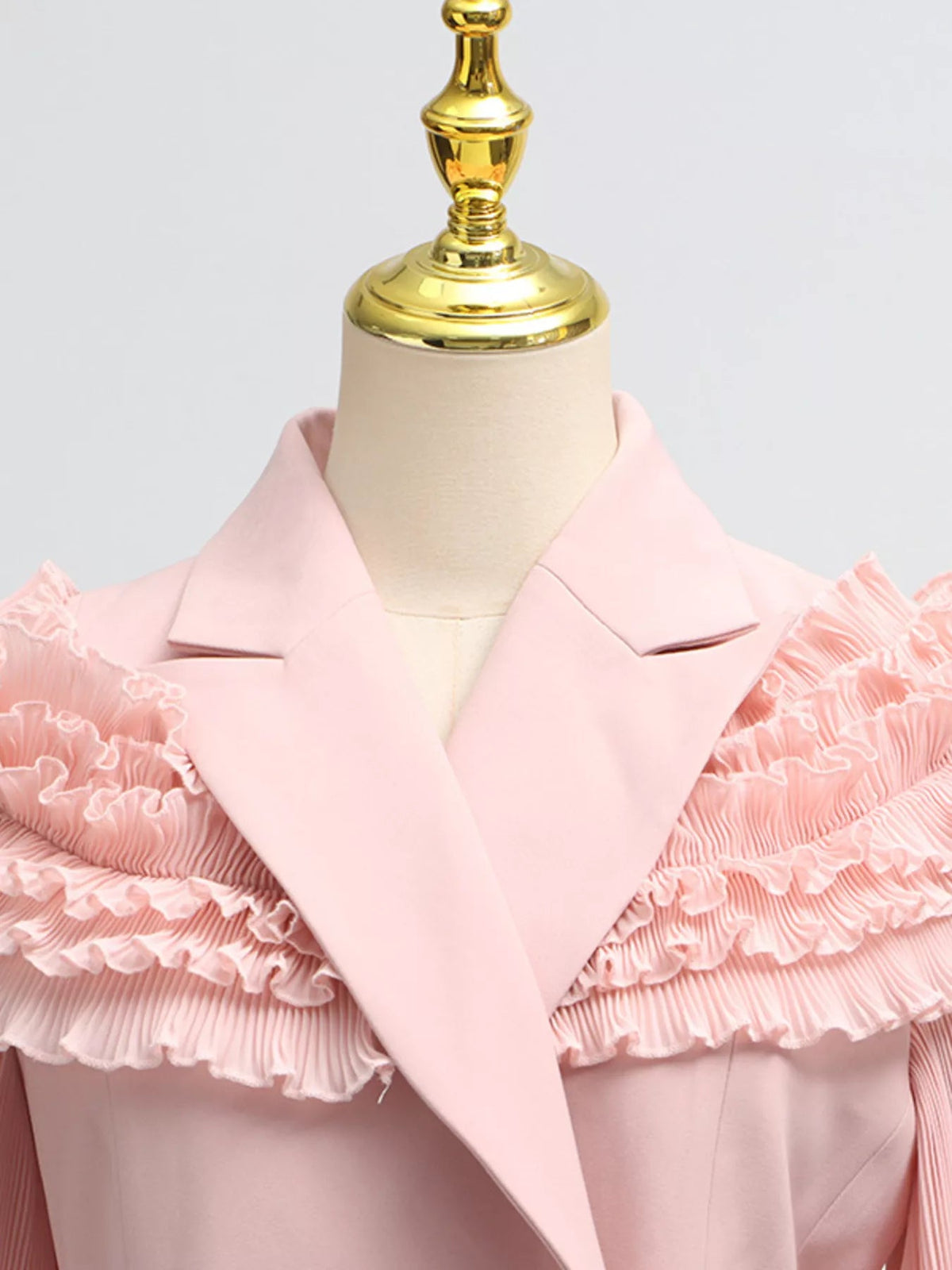 Frill Lapel Collar Top and Pleated Skirt Set - SuzRevera