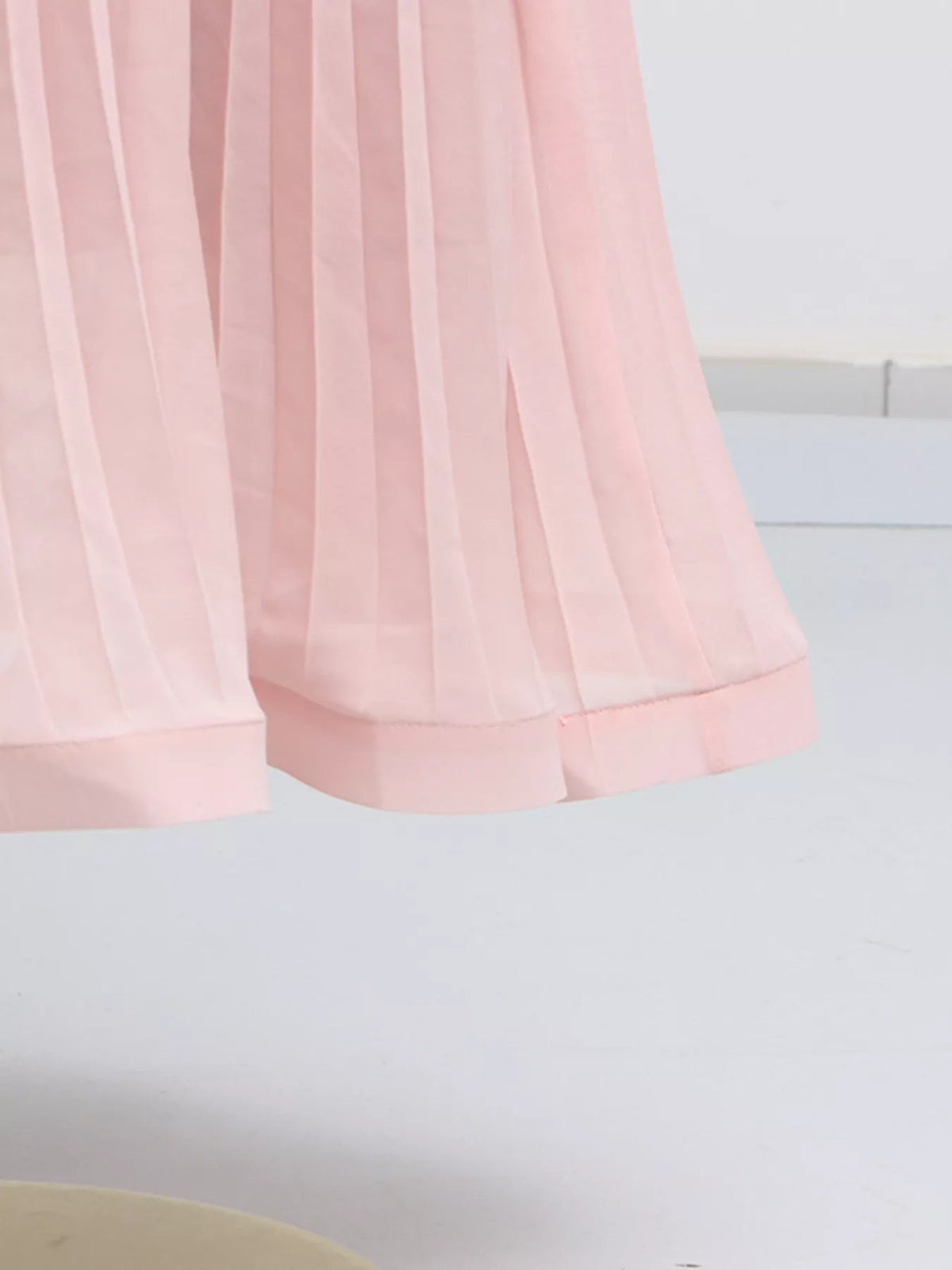Frill Lapel Collar Top and Pleated Skirt Set - SuzRevera