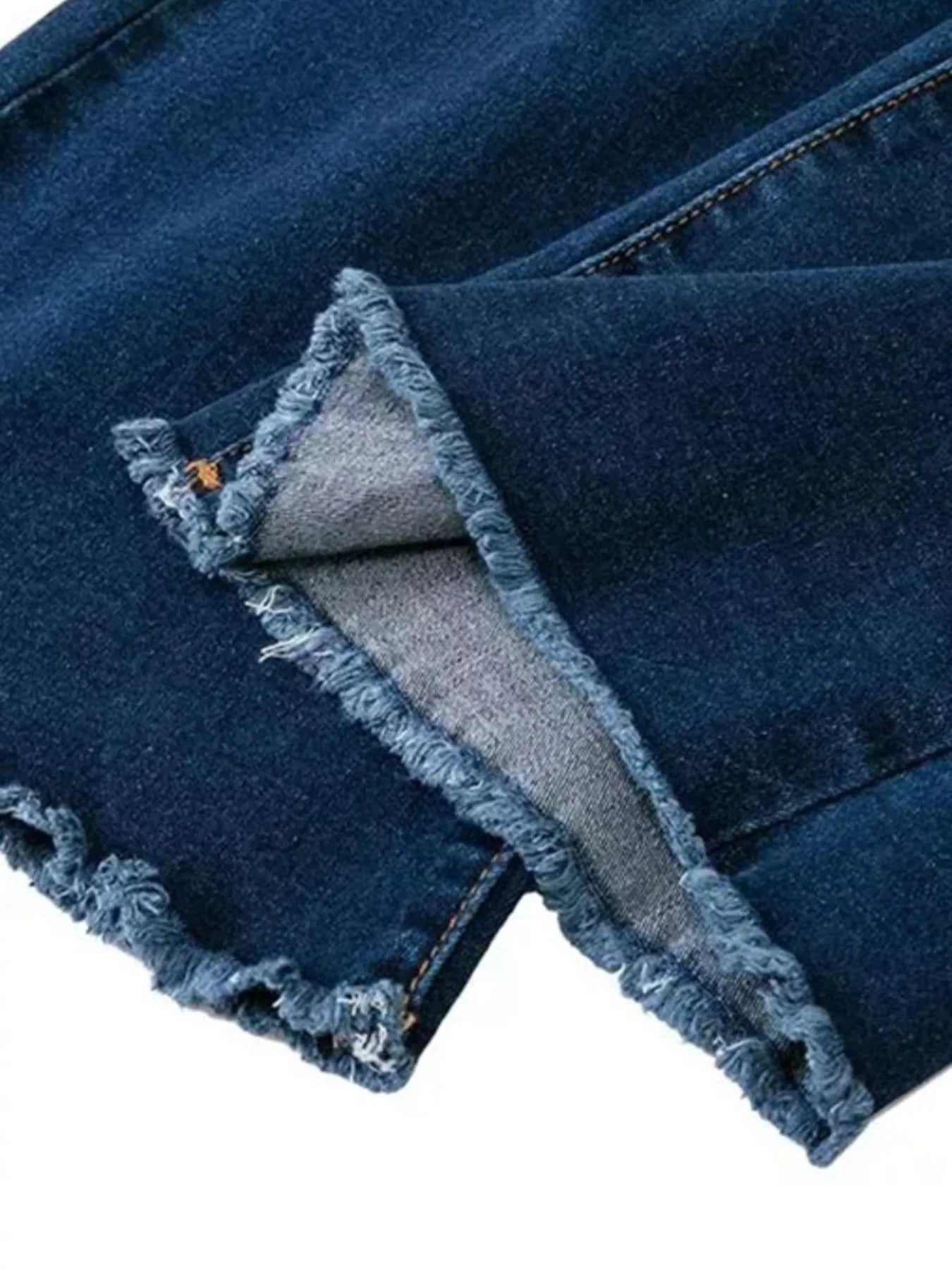 Full Size Distressed Raw Hem Flare Jeans Plus Size - SuzRevera