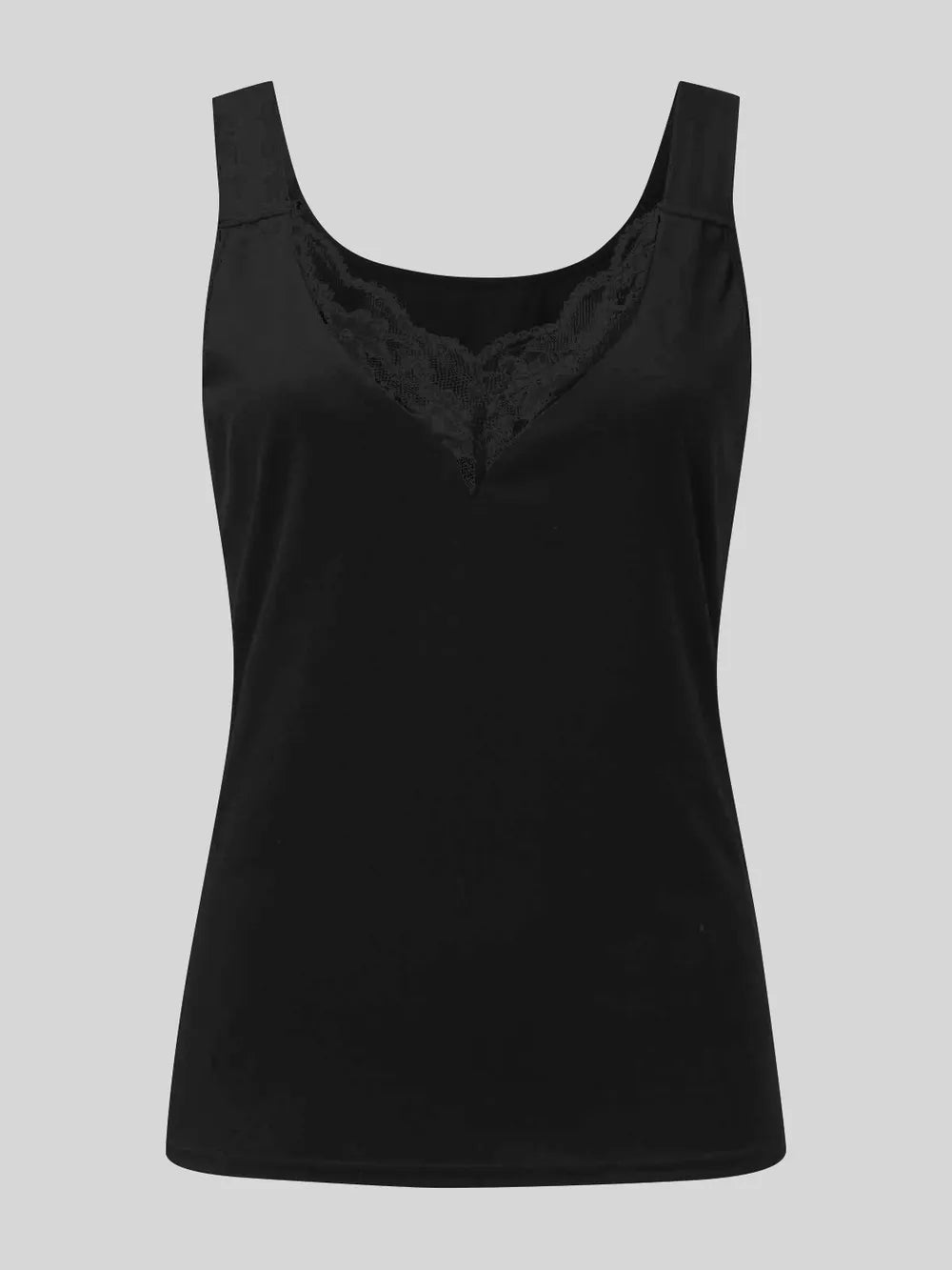 Full Size Lace Detail Sweetheart Neck Tank - SuzRevera