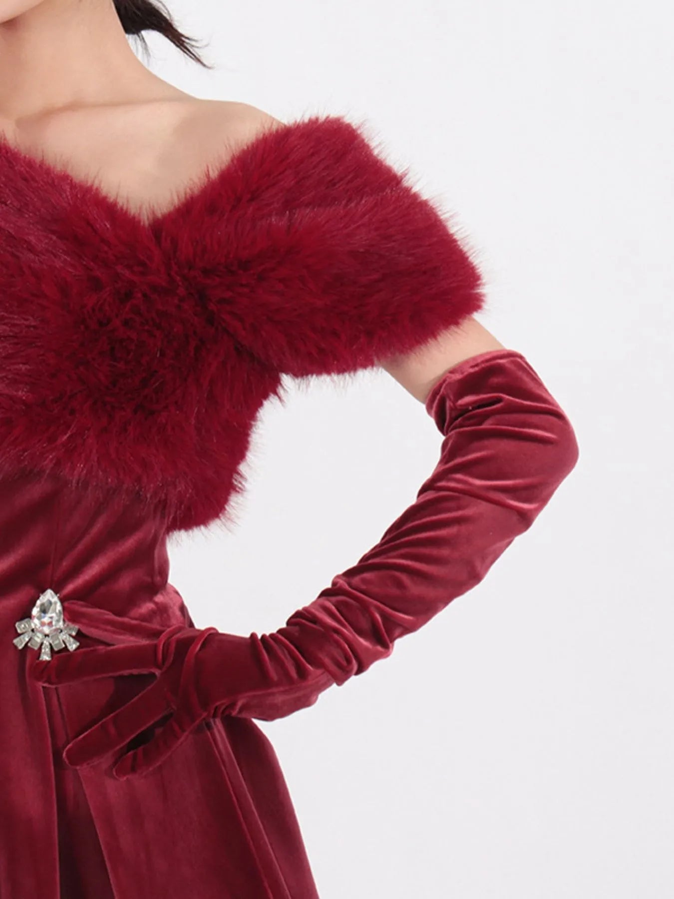 Fuzzy Off Shoulder Mini Dress - SuzRevera