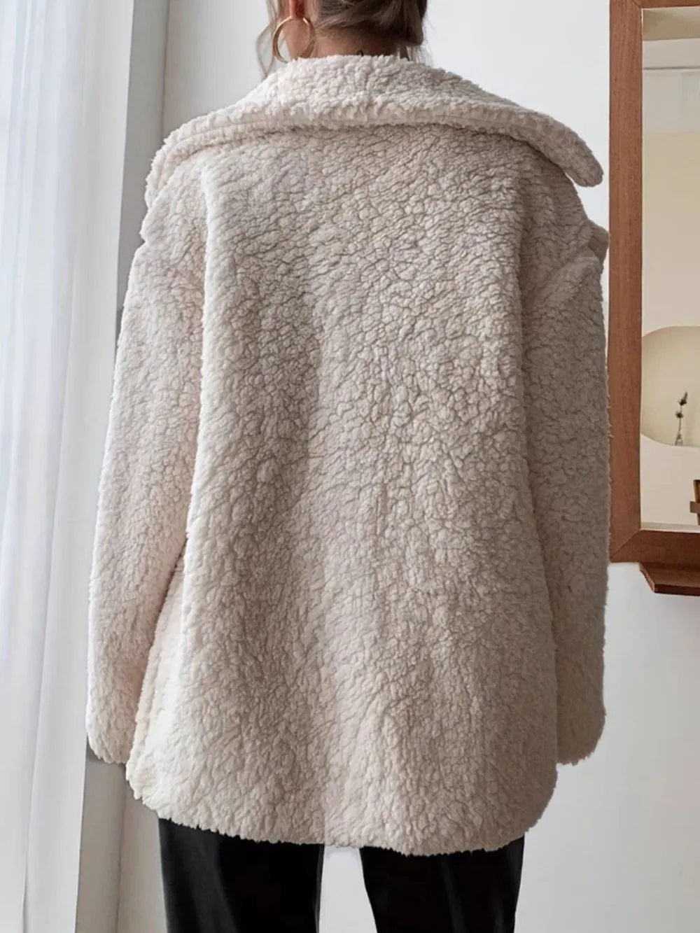Fuzzy Open Front Long Sleeve Coat - SuzRevera