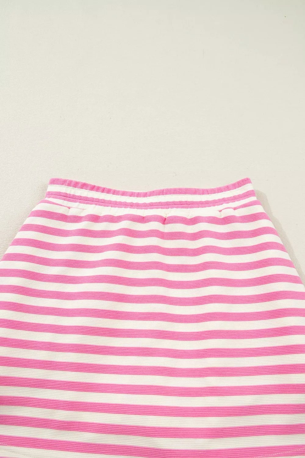 Half Zip Striped Sleeveless Top and Skirt Set - SuzRevera