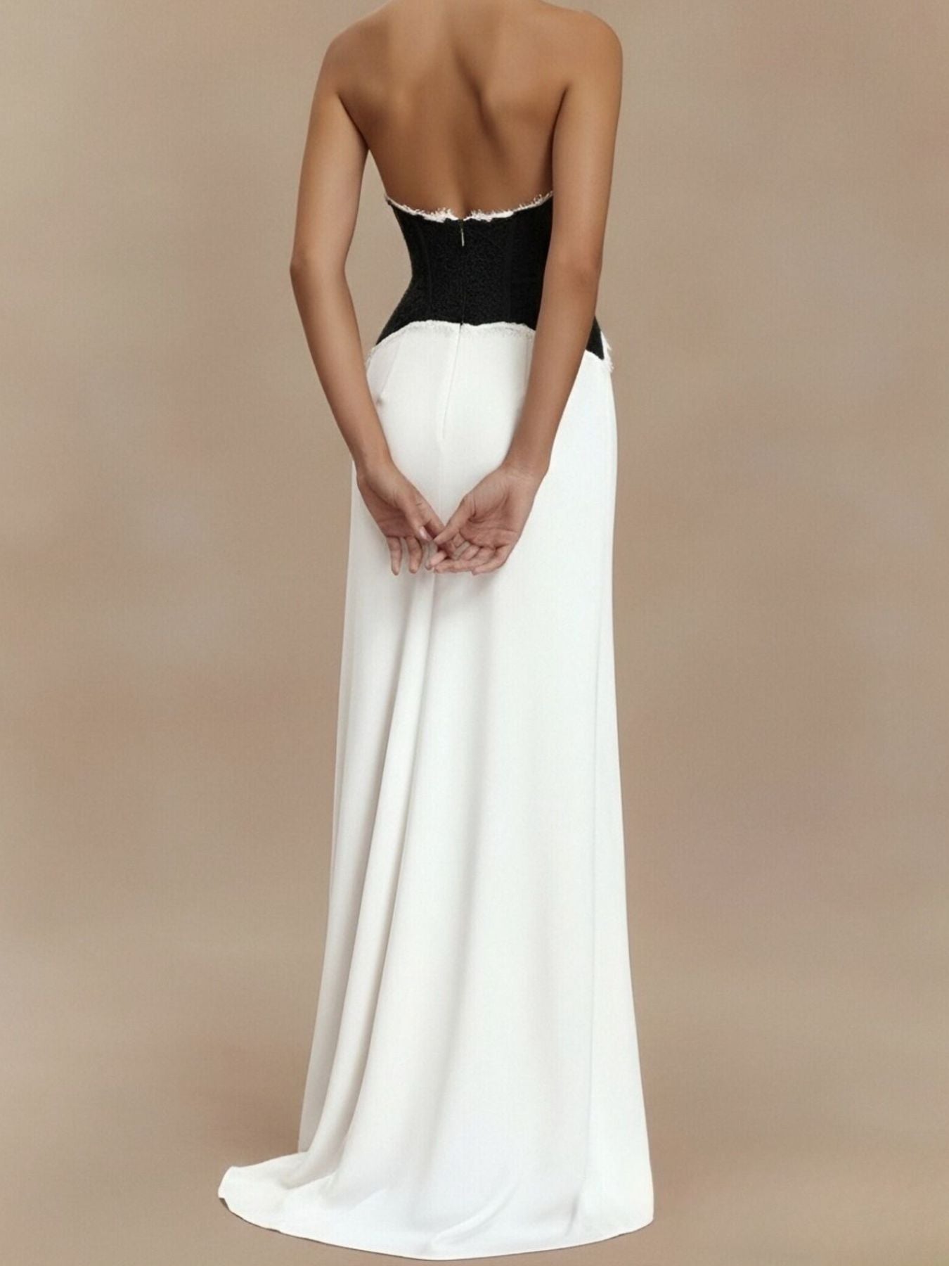 Halter Neck Lace Trimmed Maxi Dress - SuzRevera
