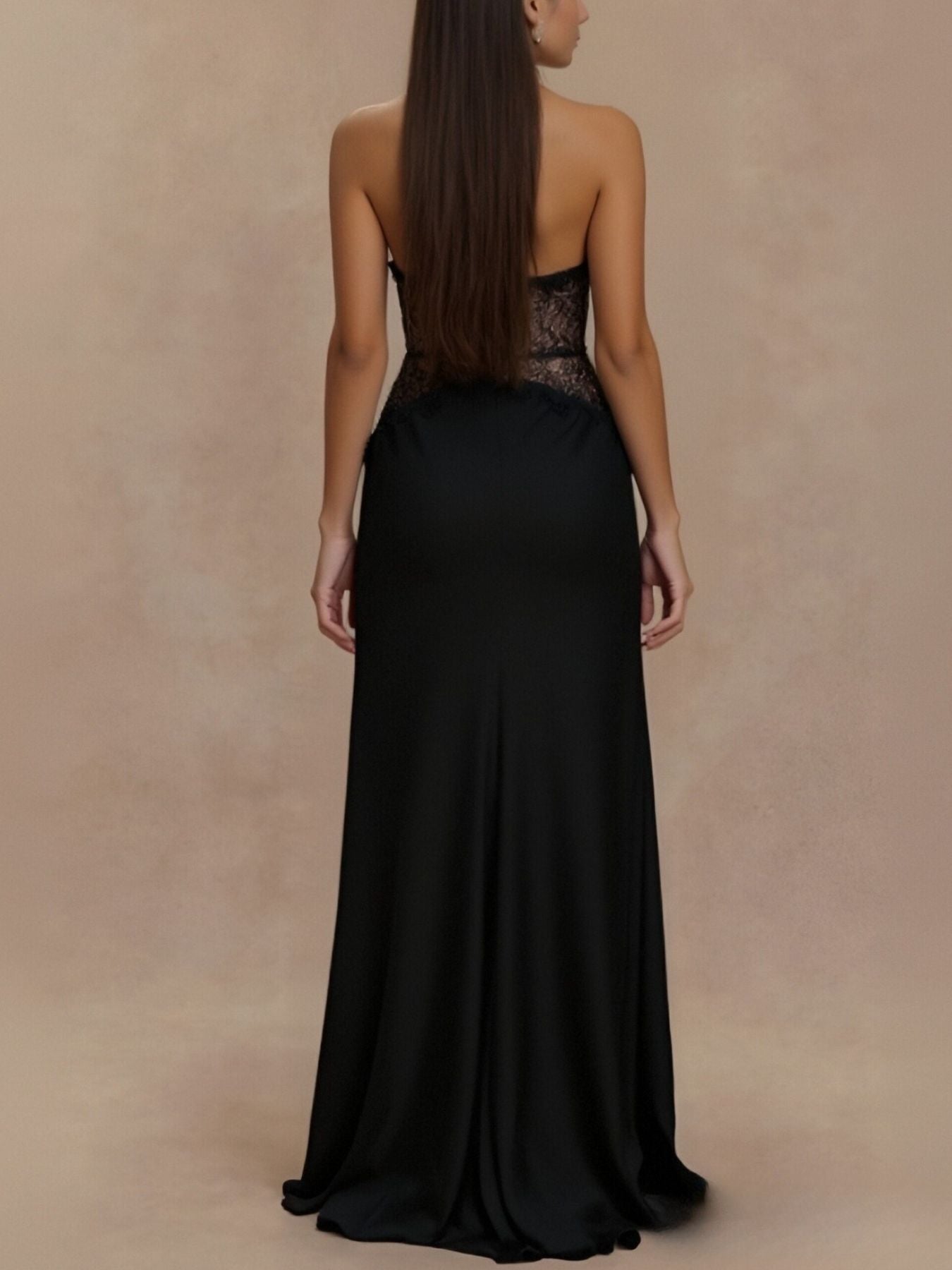Halter Neck Lace Trimmed Maxi Dress - SuzRevera