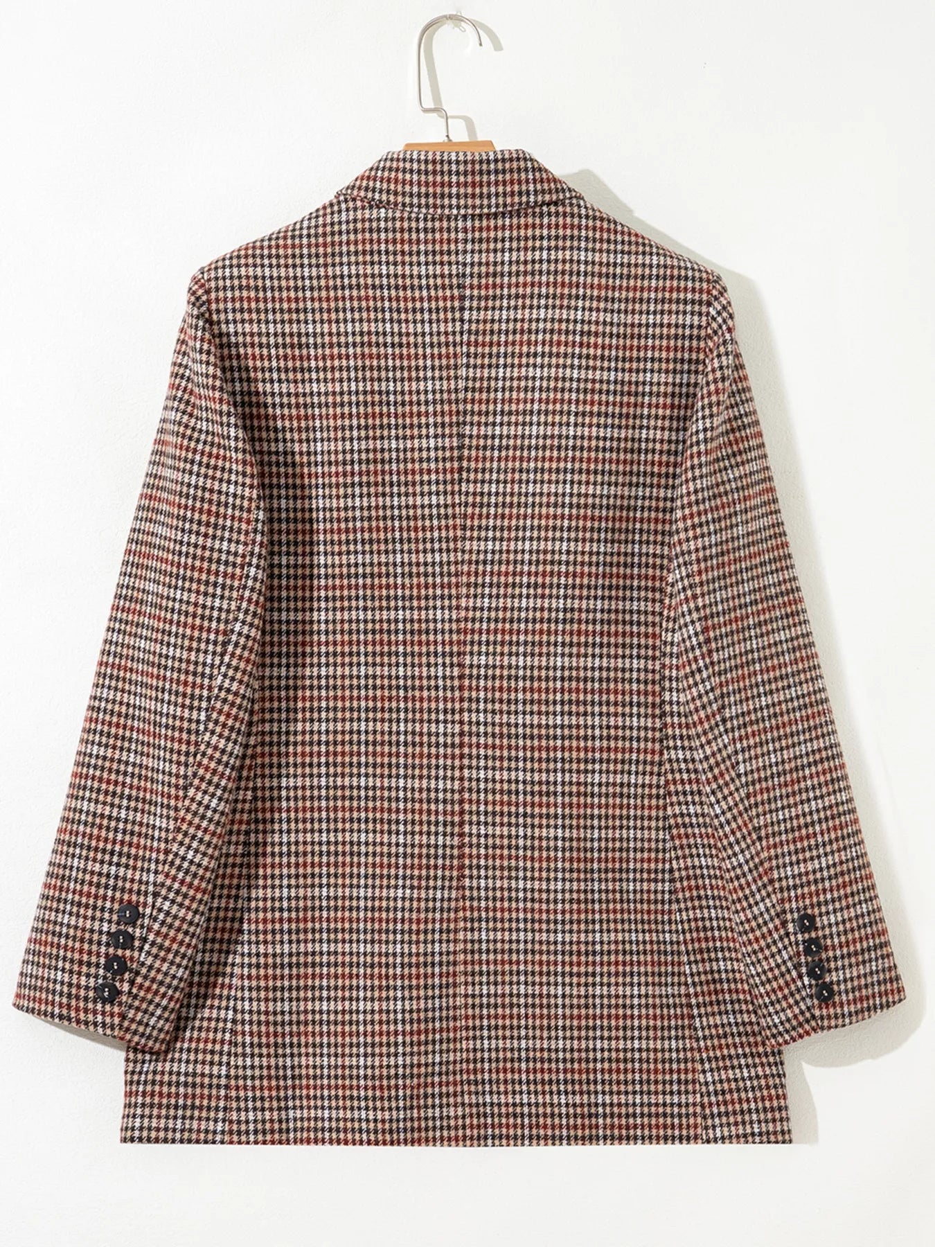 Houndstooth Lapel Collar Blazer - SuzRevera
