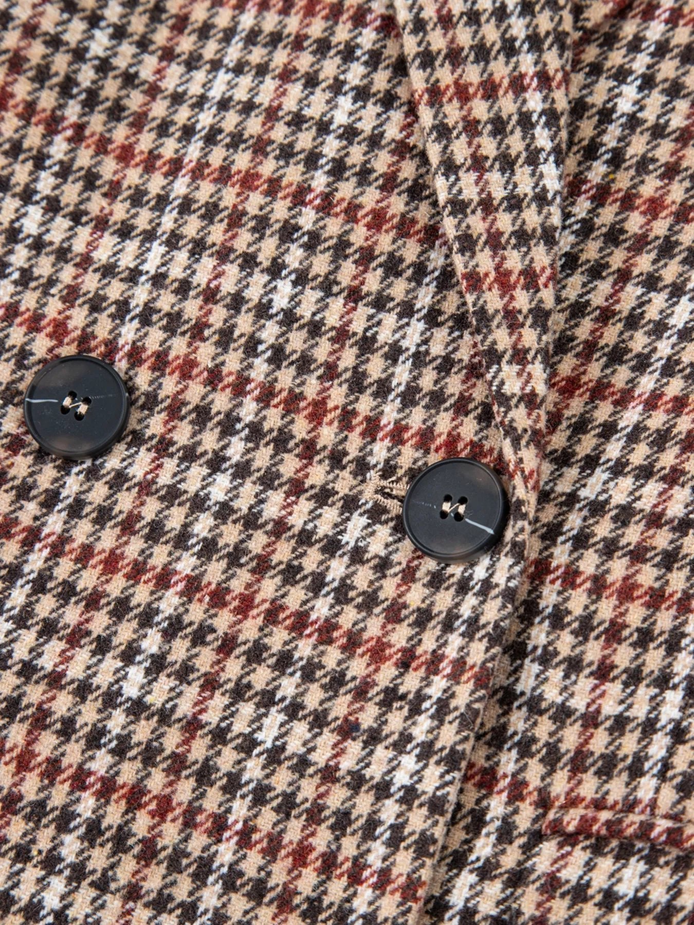 Houndstooth Lapel Collar Blazer - SuzRevera