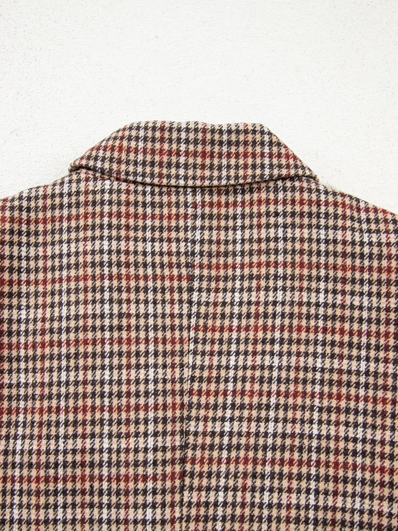 Houndstooth Lapel Collar Blazer - SuzRevera