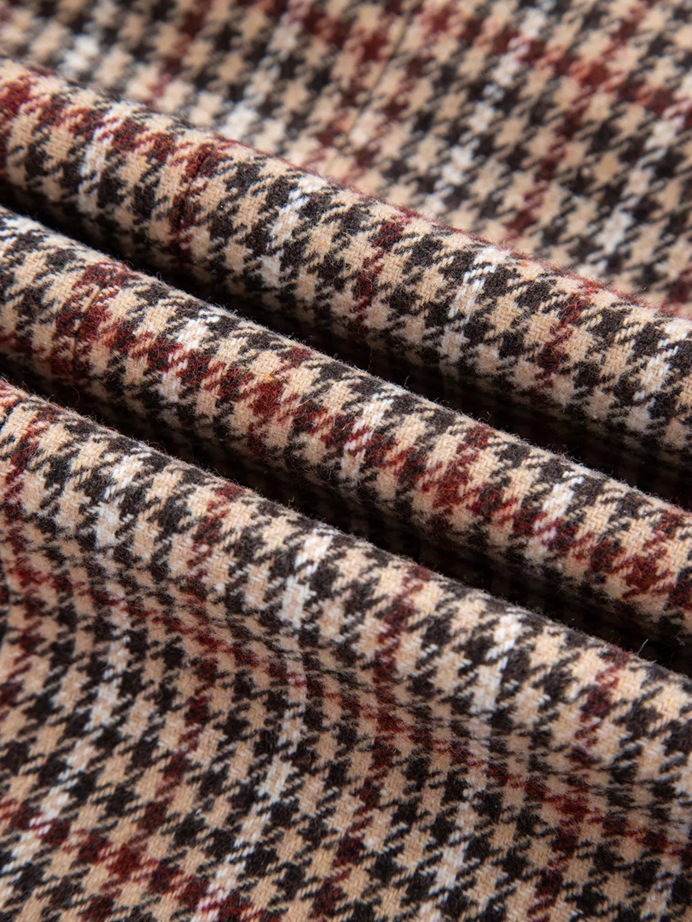 Houndstooth Lapel Collar Blazer - SuzRevera