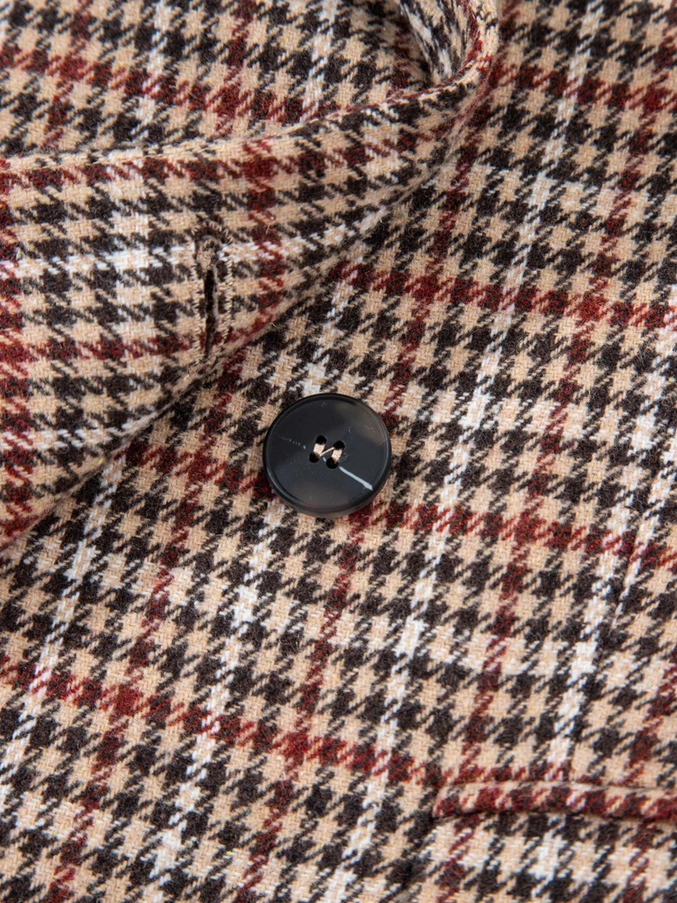 Houndstooth Lapel Collar Blazer - SuzRevera