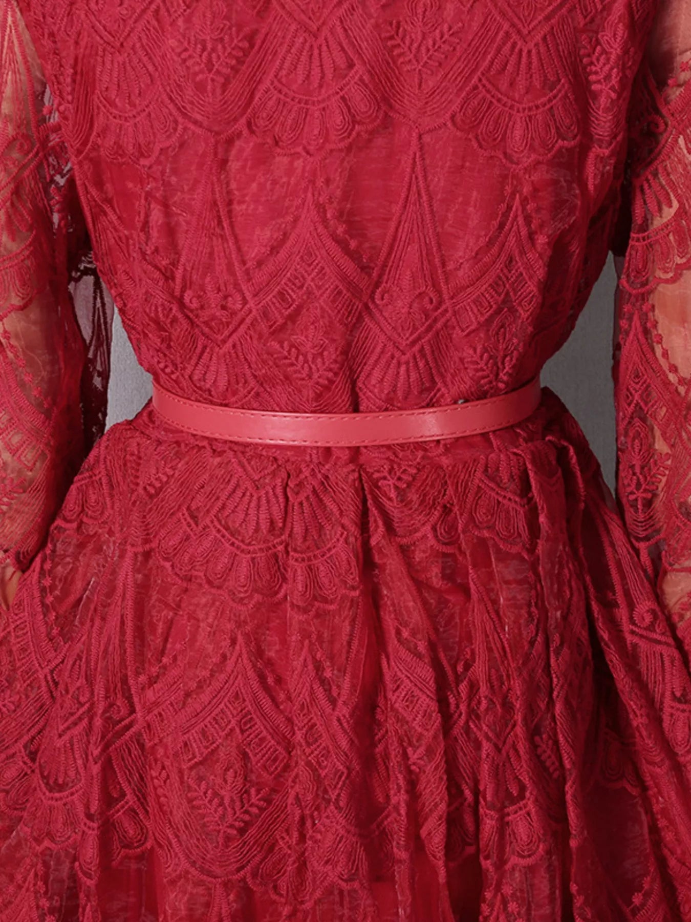 Lace Button Front Midi Dress - SuzRevera
