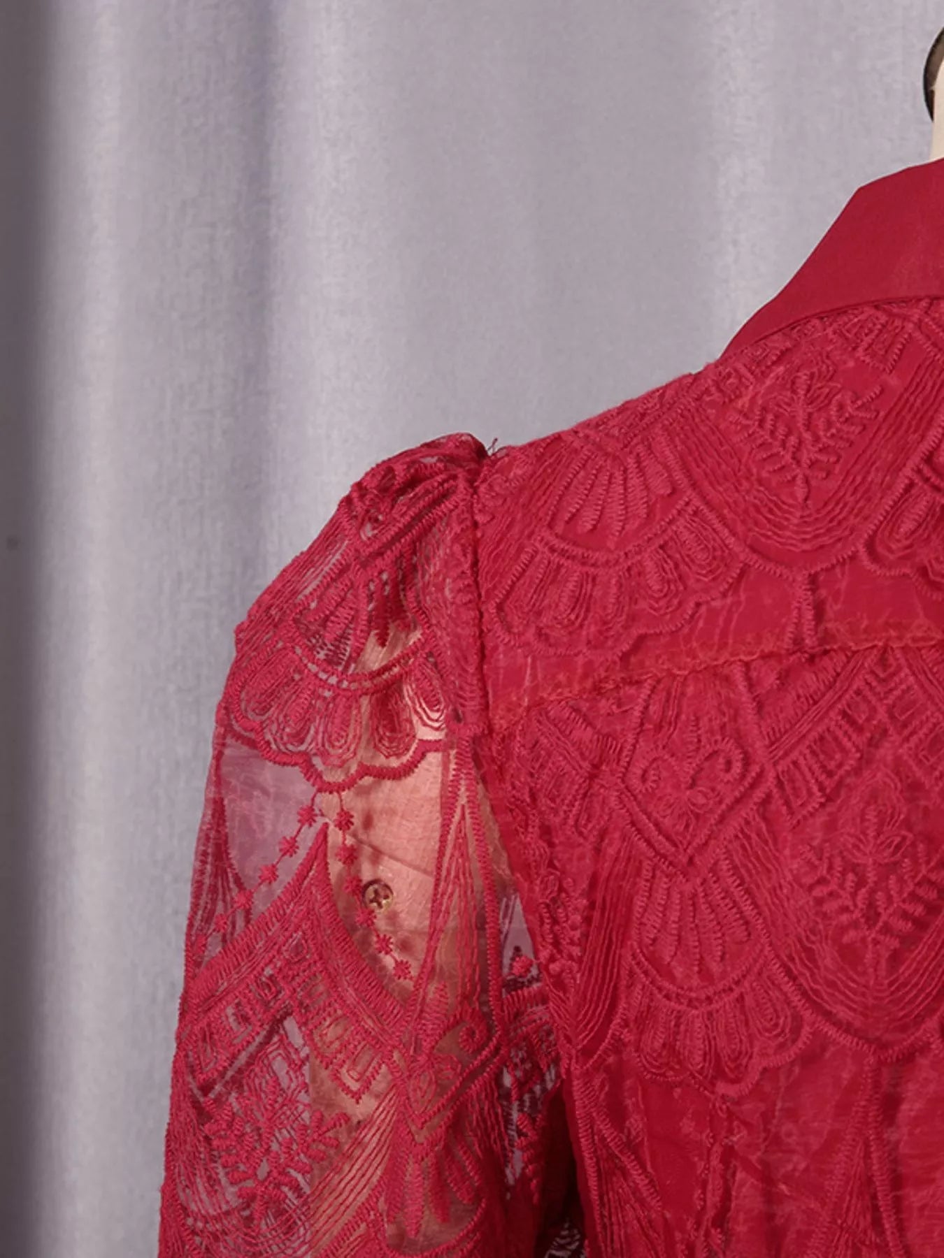 Lace Button Front Midi Dress - SuzRevera