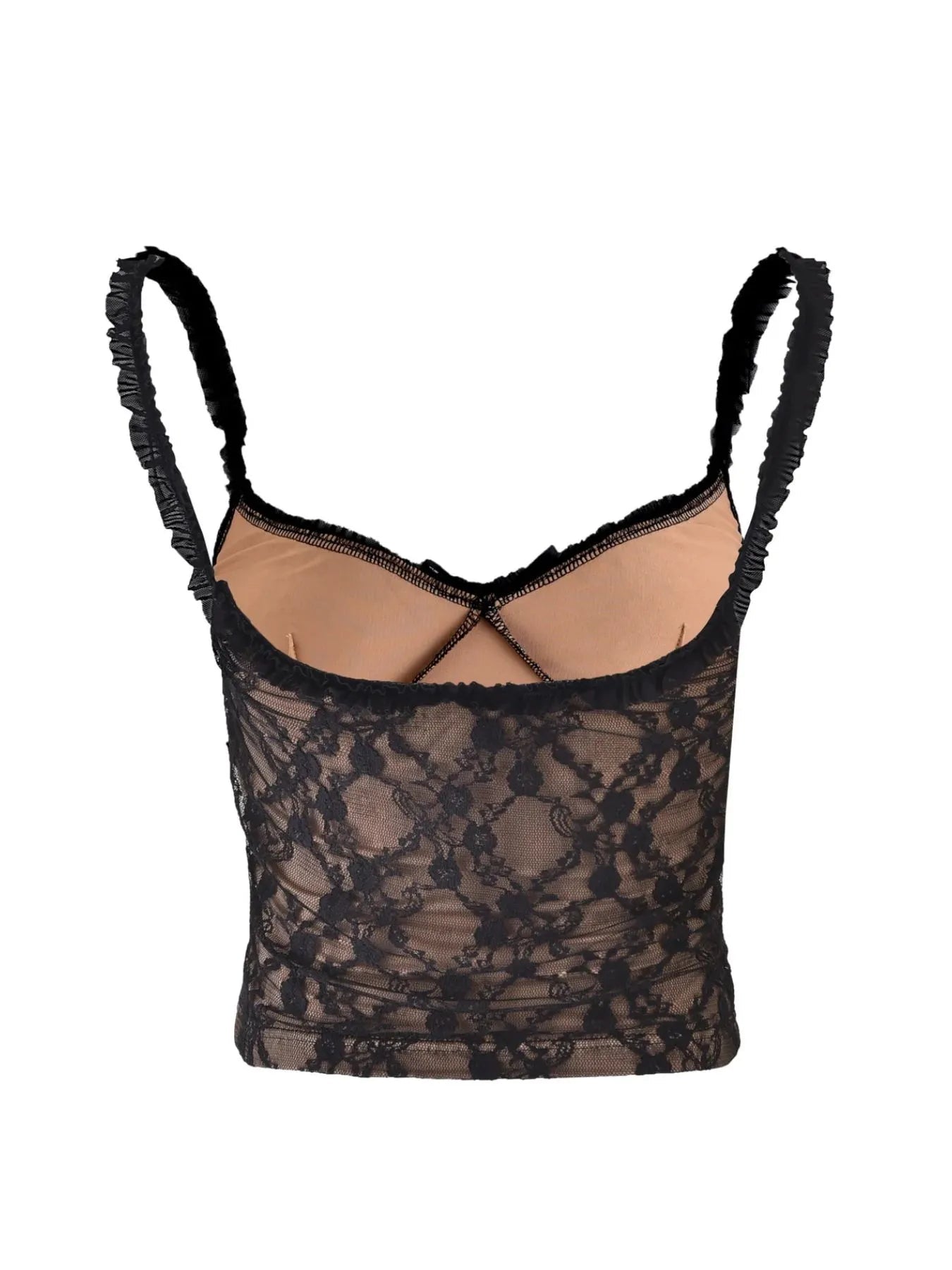 Lace Cami Top with Frill Straps - SuzRevera