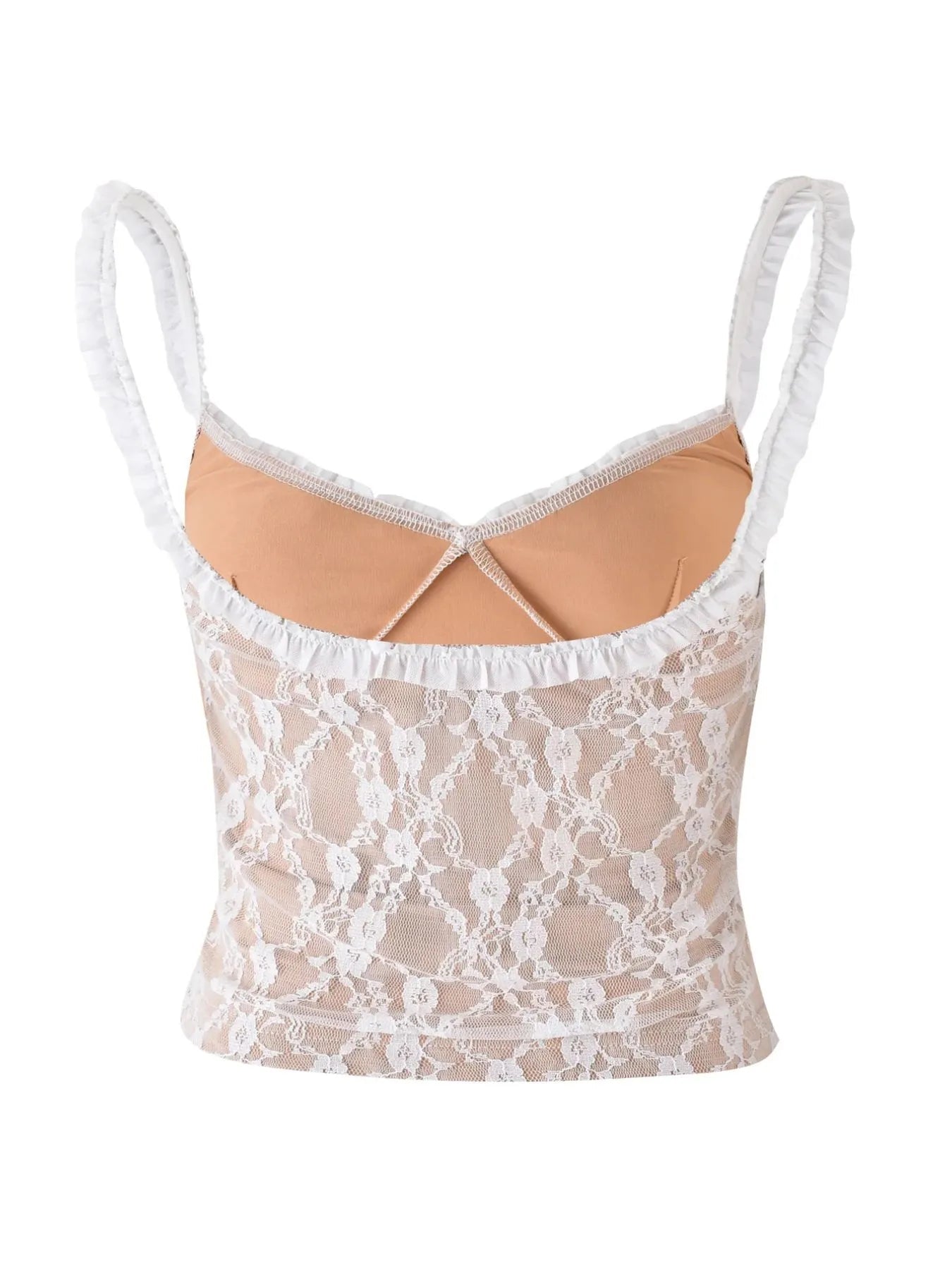 Lace Cami Top with Frill Straps - SuzRevera
