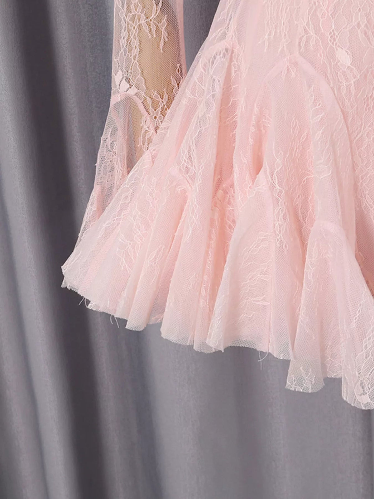 Lace Flare Sleeve Mini Dress - SuzRevera